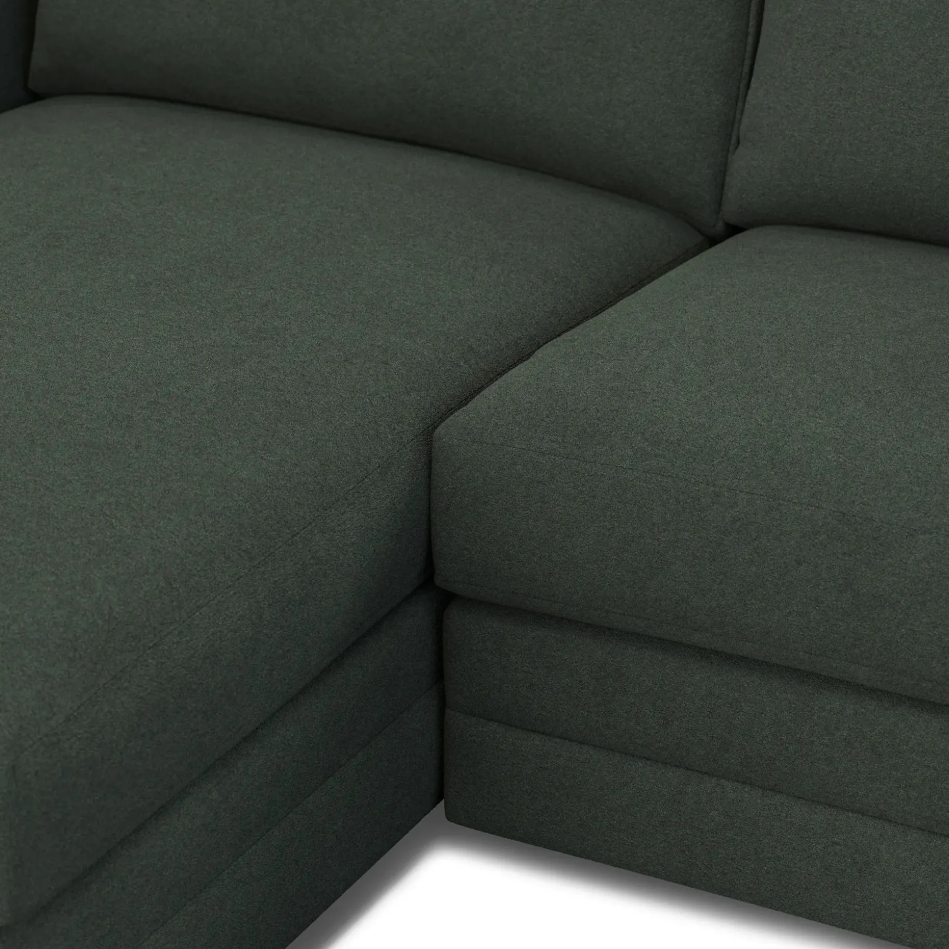 Riley 118.5" Left Sectional - Green Wool Bouclé