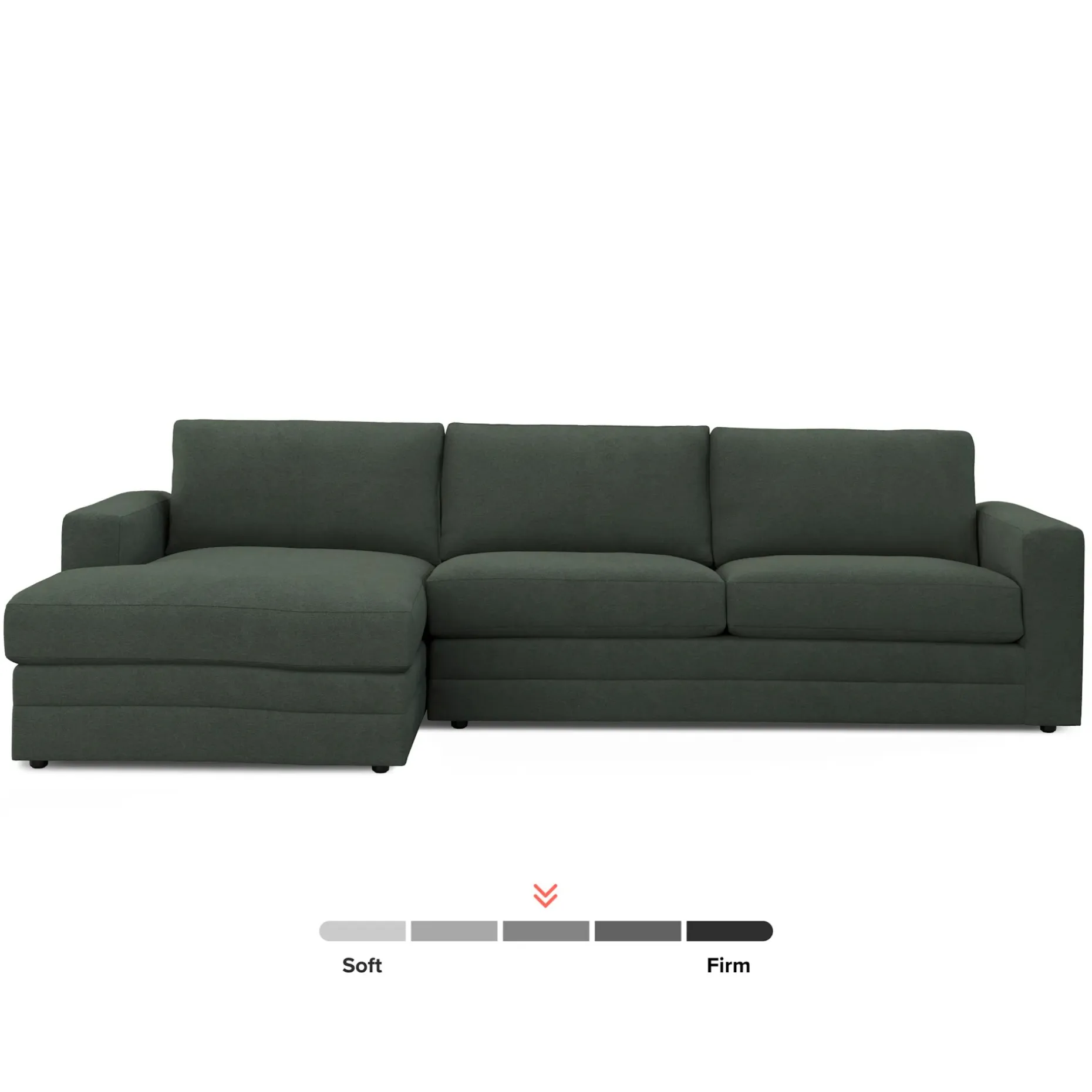 Riley 118.5" Left Sectional - Green Wool Bouclé