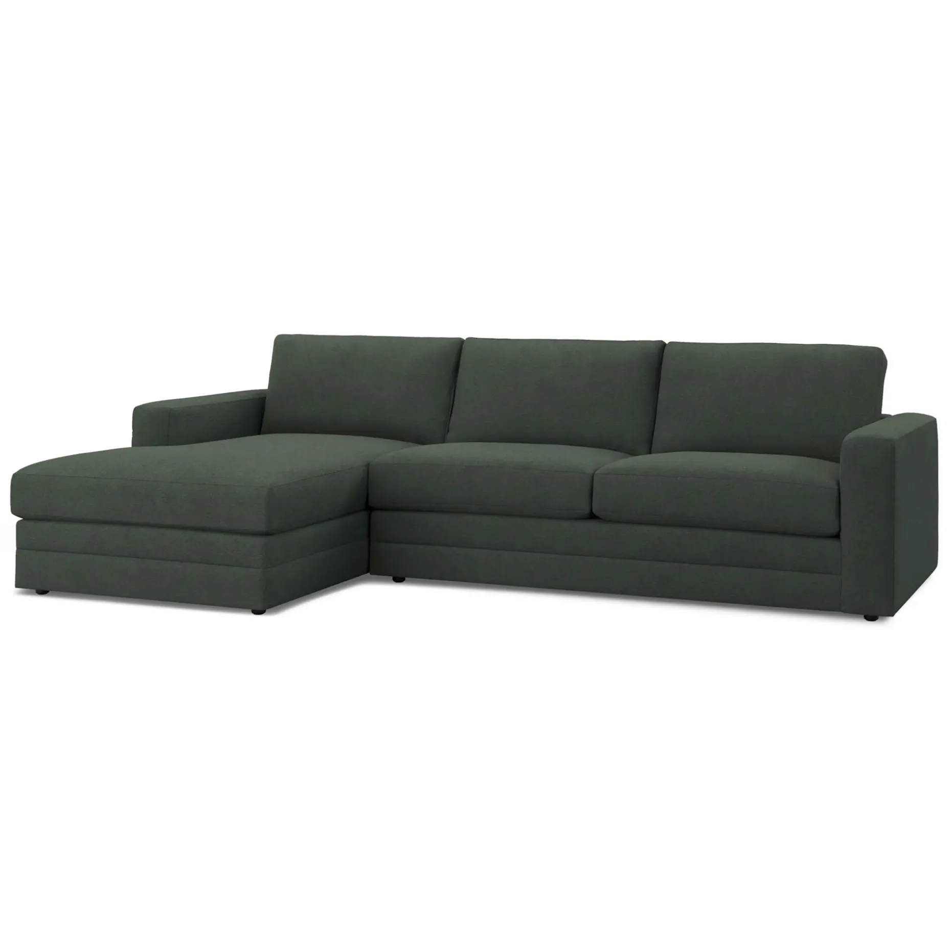 Riley 118.5" Left Sectional - Green Wool Bouclé