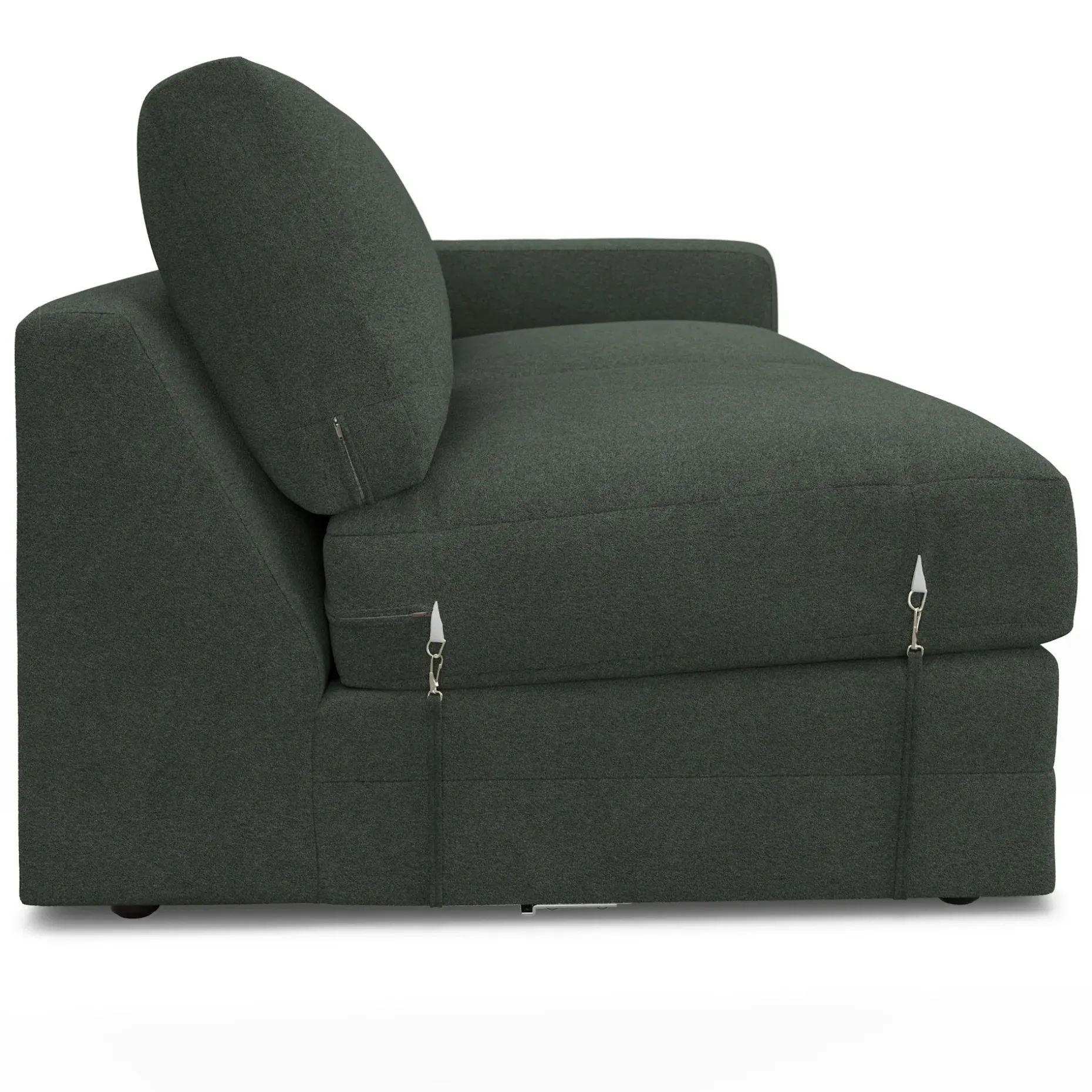 Riley 118.5" Left Sectional - Green Wool Bouclé