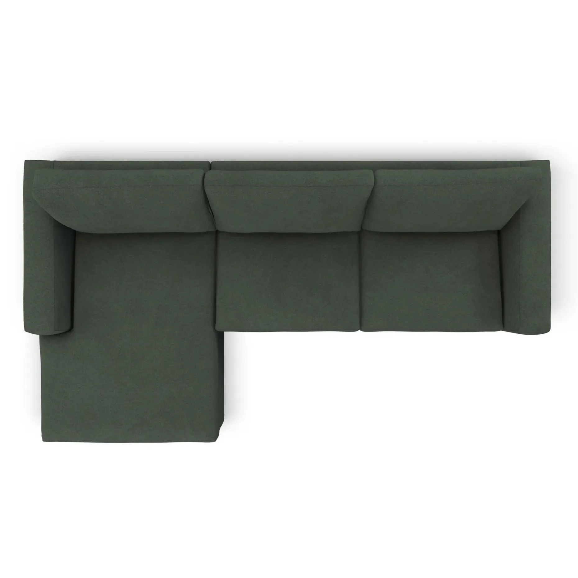Riley 118.5" Left Sectional - Green Wool Bouclé