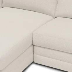 Riley 118.5" Left Sectional - Ivory Wool Bouclé