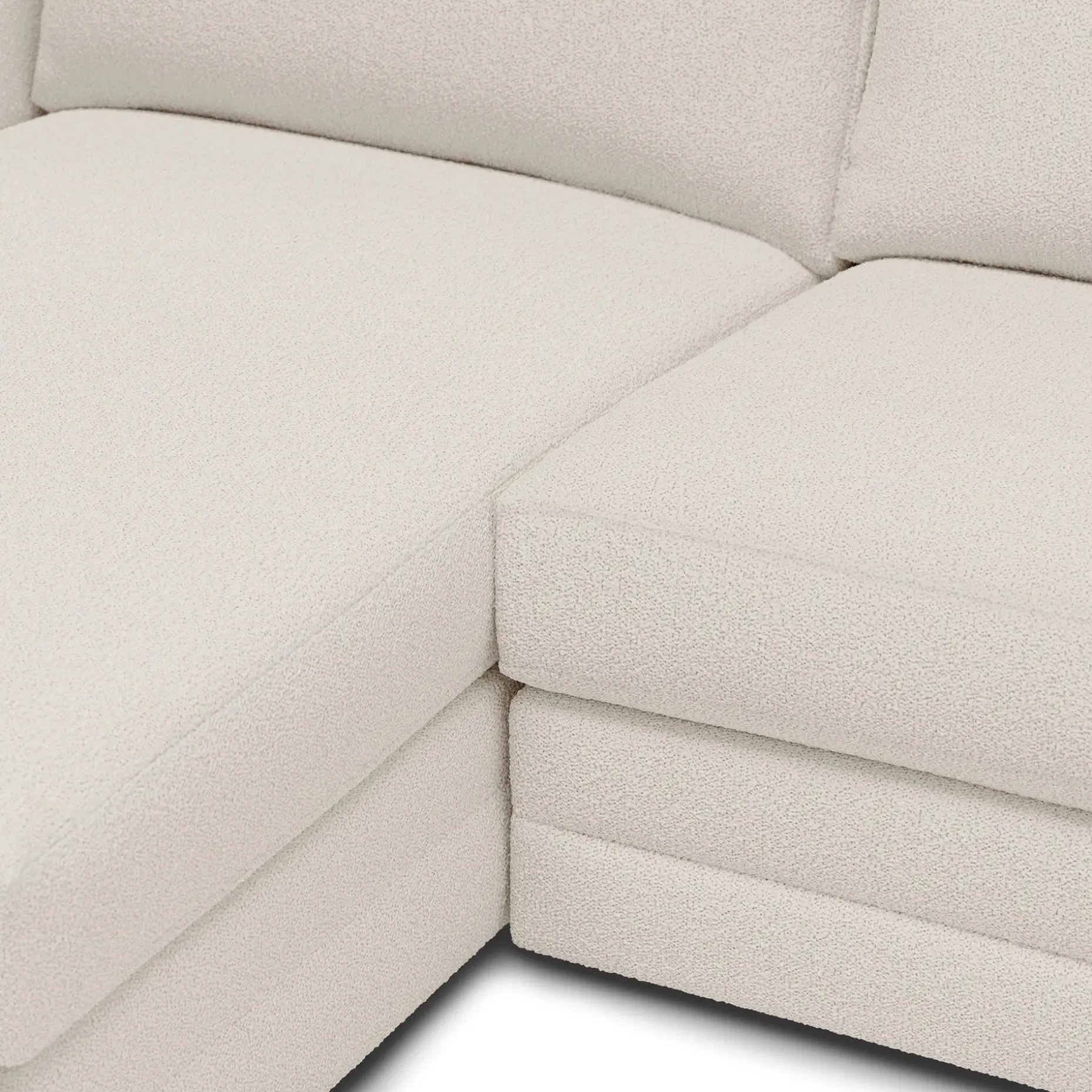 Riley 118.5" Left Sectional - Ivory Wool Bouclé