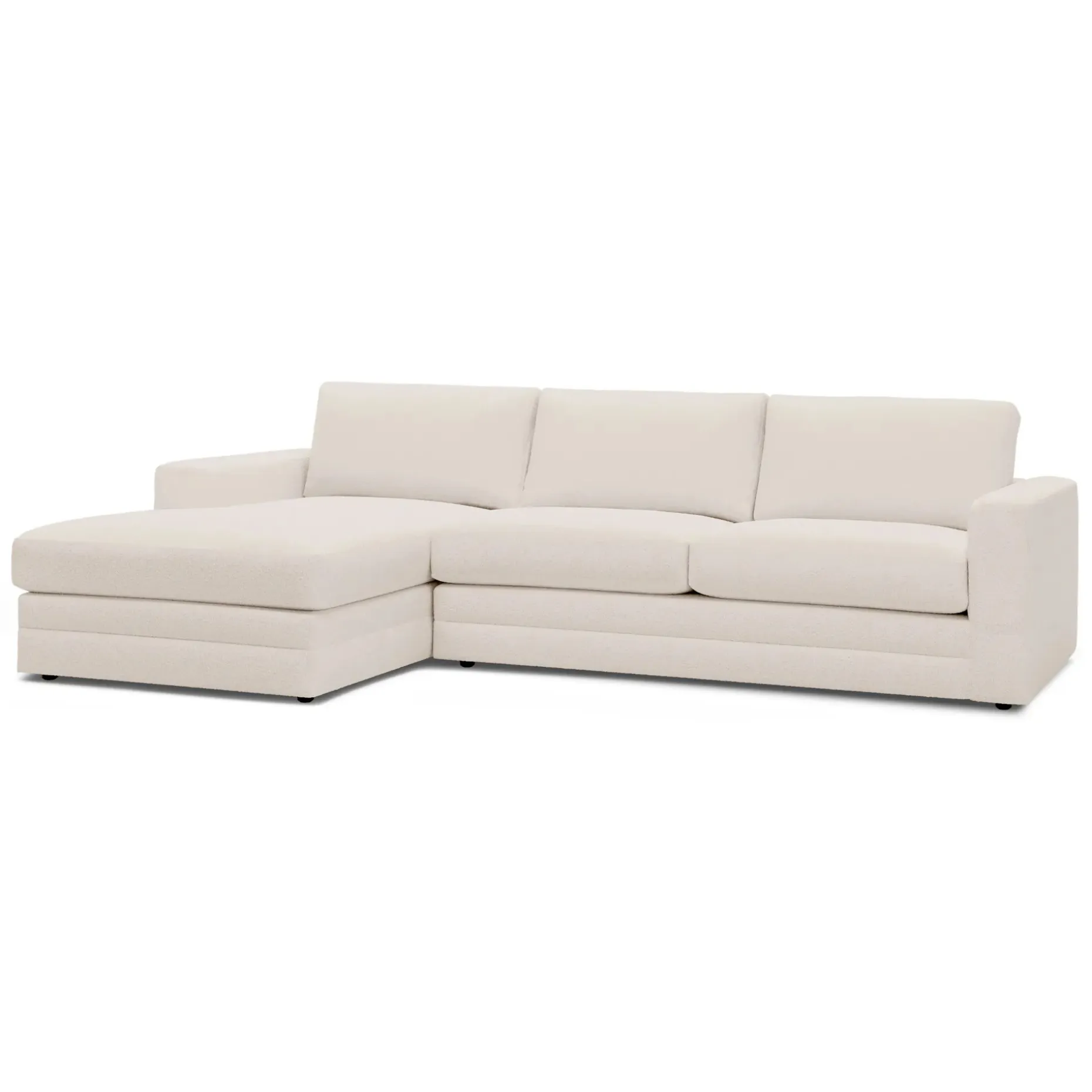 Riley 118.5" Left Sectional - Ivory Wool Bouclé