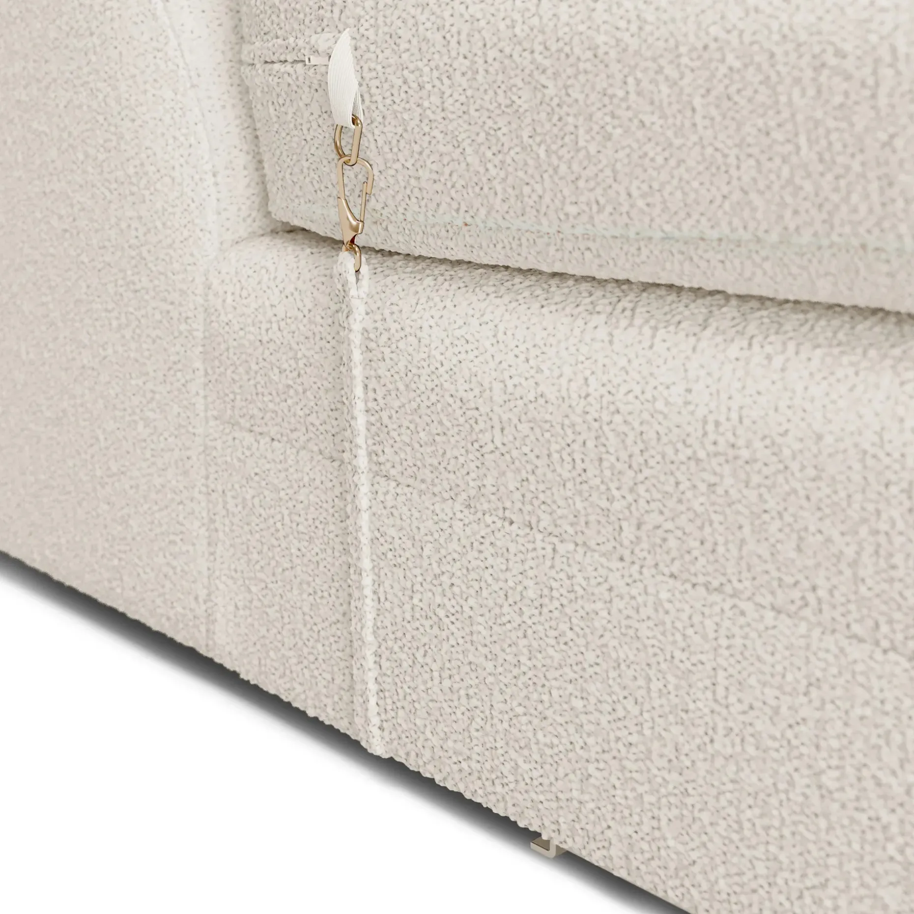 Riley 118.5" Left Sectional - Ivory Wool Bouclé