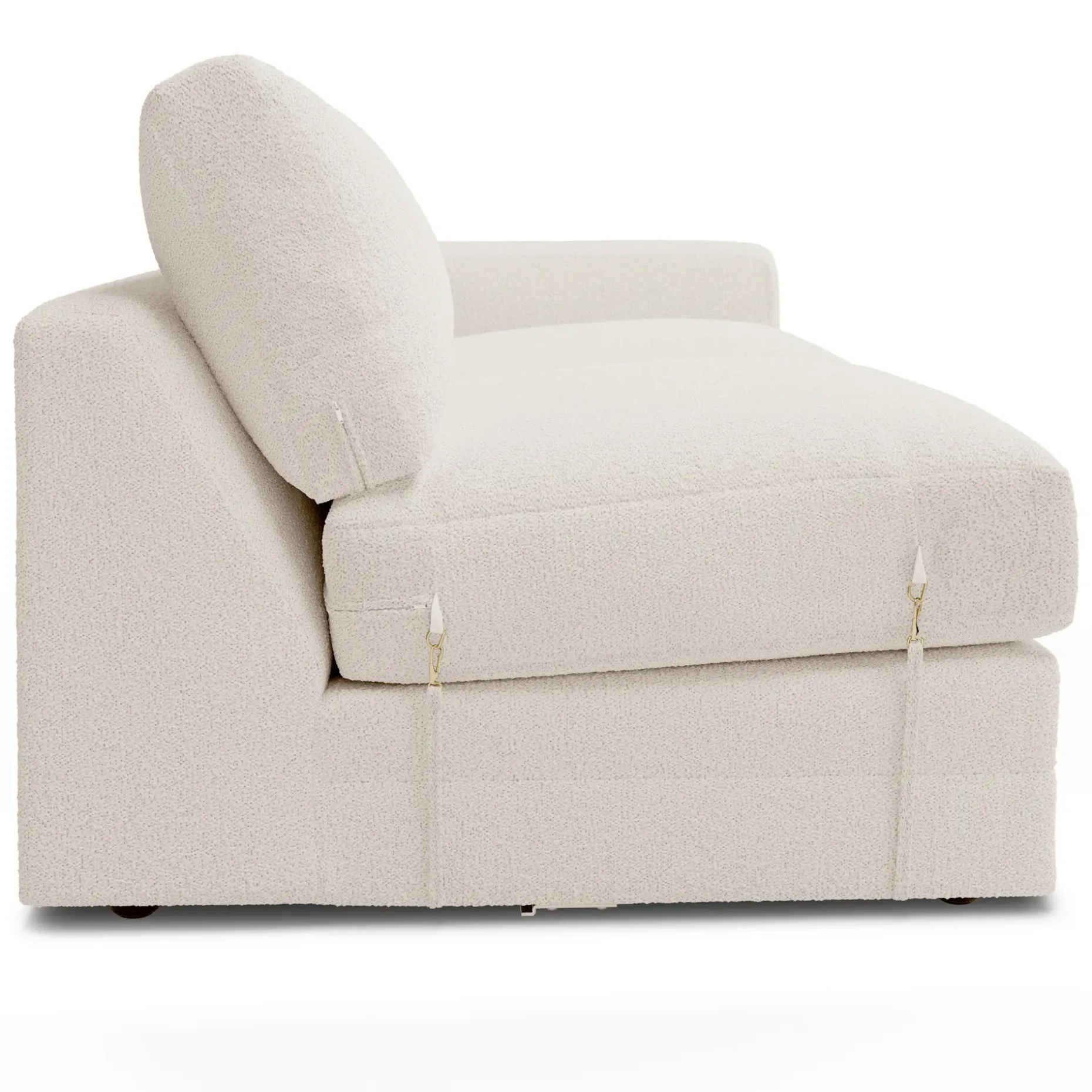 Riley 118.5" Left Sectional - Ivory Wool Bouclé