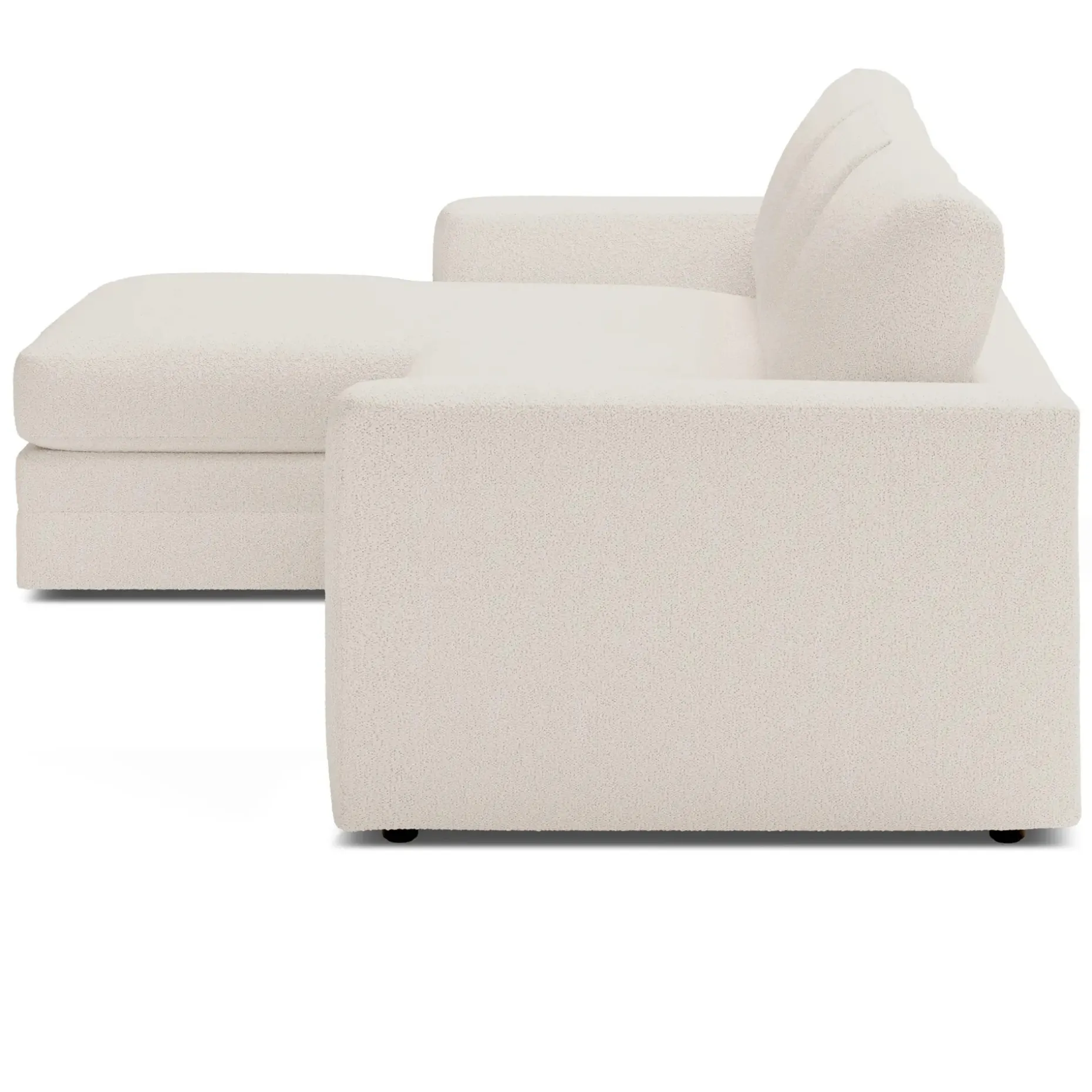 Riley 118.5" Left Sectional - Ivory Wool Bouclé