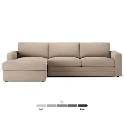 Riley 118.5" Left Sectional - Sandstone Wool Bouclé