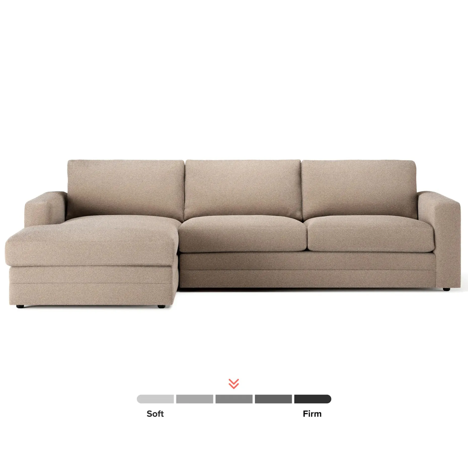 Riley 118.5" Left Sectional - Sandstone Wool Bouclé