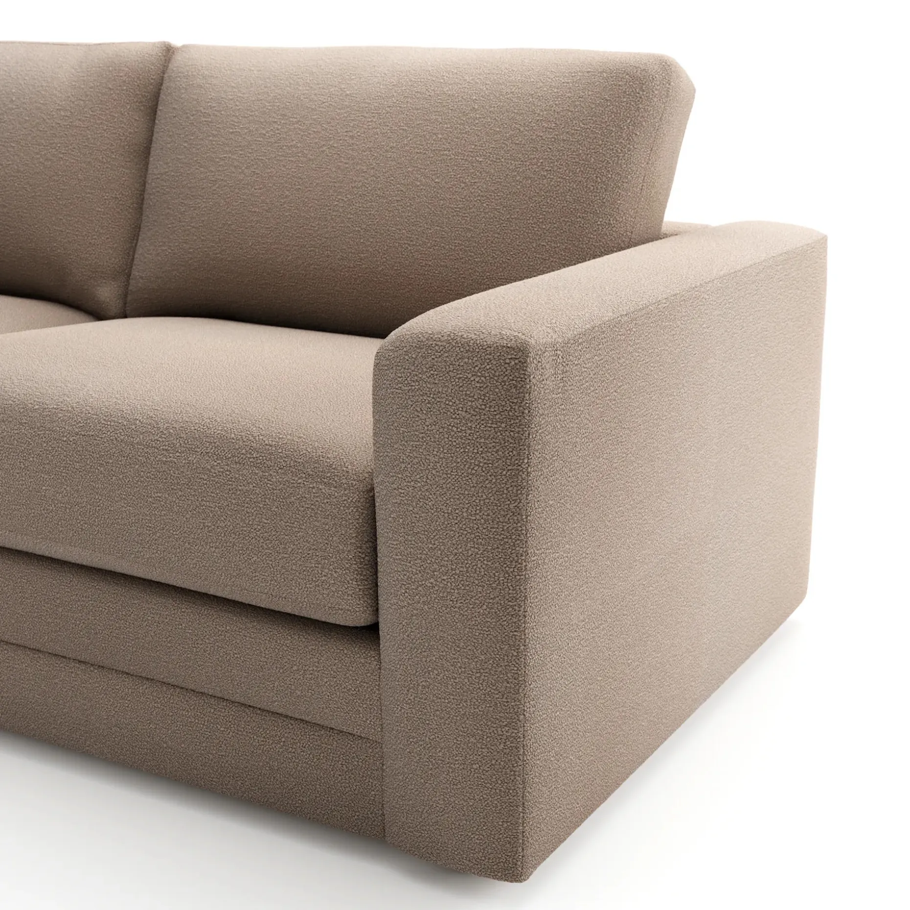 Riley 118.5" Left Sectional - Sandstone Wool Bouclé