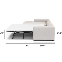 Riley 118" Left Storage Sleeper Sectional - Napa White