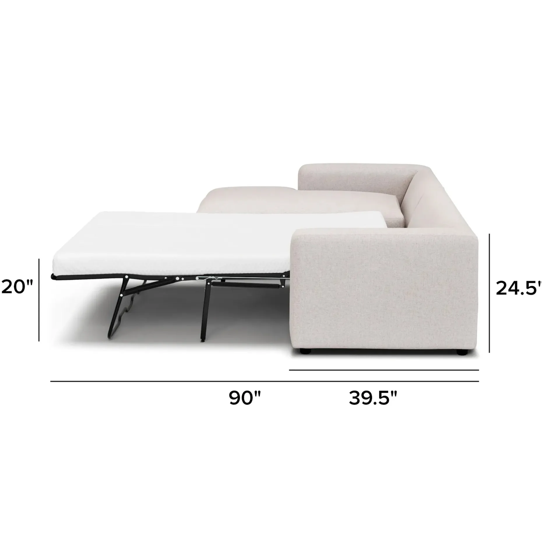 Riley 118" Left Storage Sleeper Sectional - Napa White