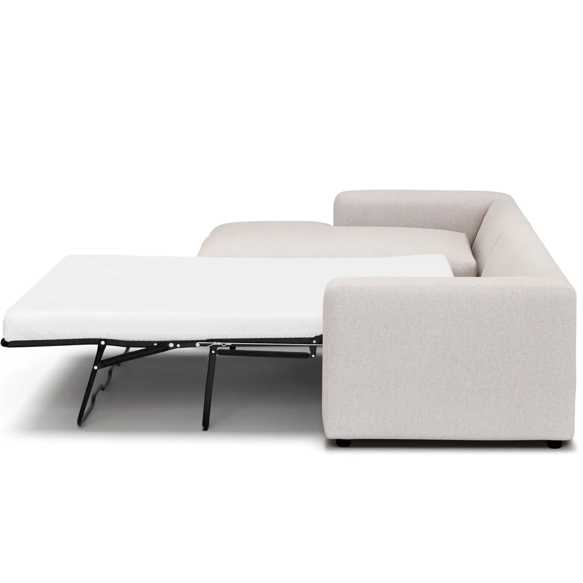 Riley 118" Left Storage Sleeper Sectional - Napa White