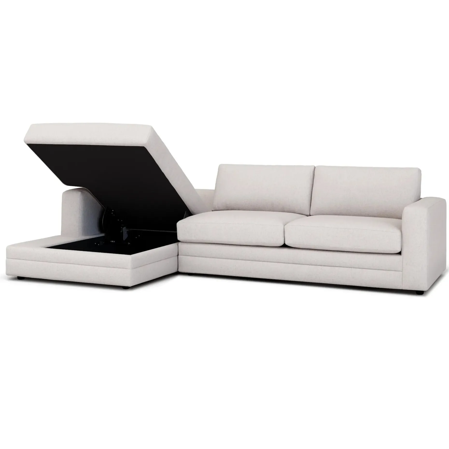 Riley 118" Left Storage Sleeper Sectional - Napa White
