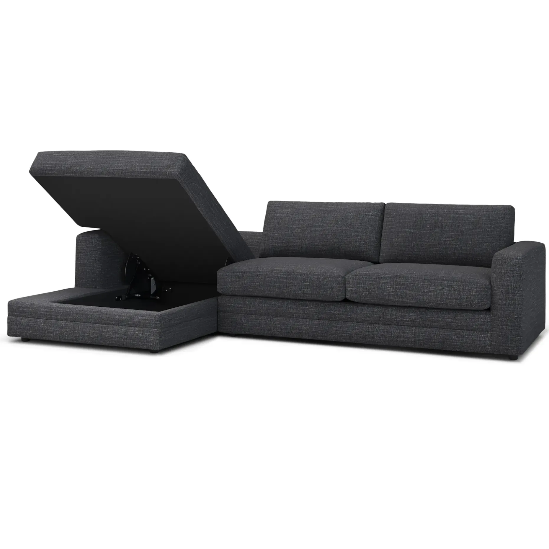 Riley 118" Left Storage Sleeper Sectional - Napa Charcoal