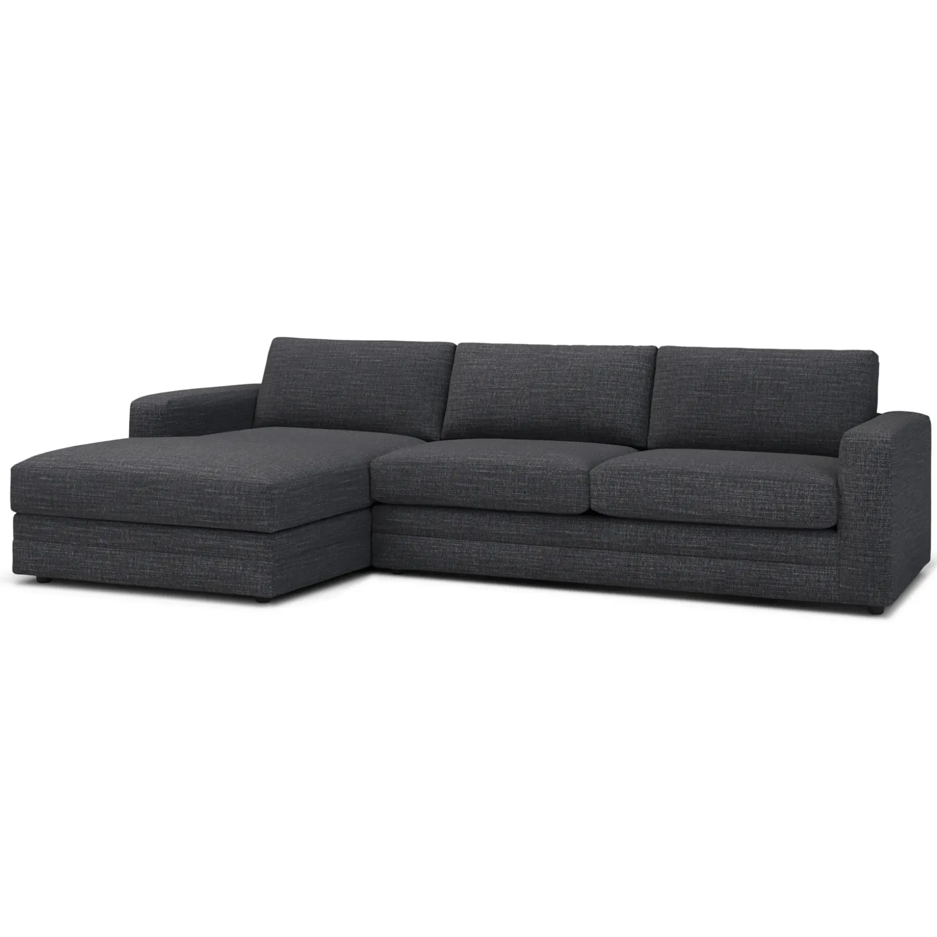 Riley 118" Left Storage Sleeper Sectional - Napa Charcoal