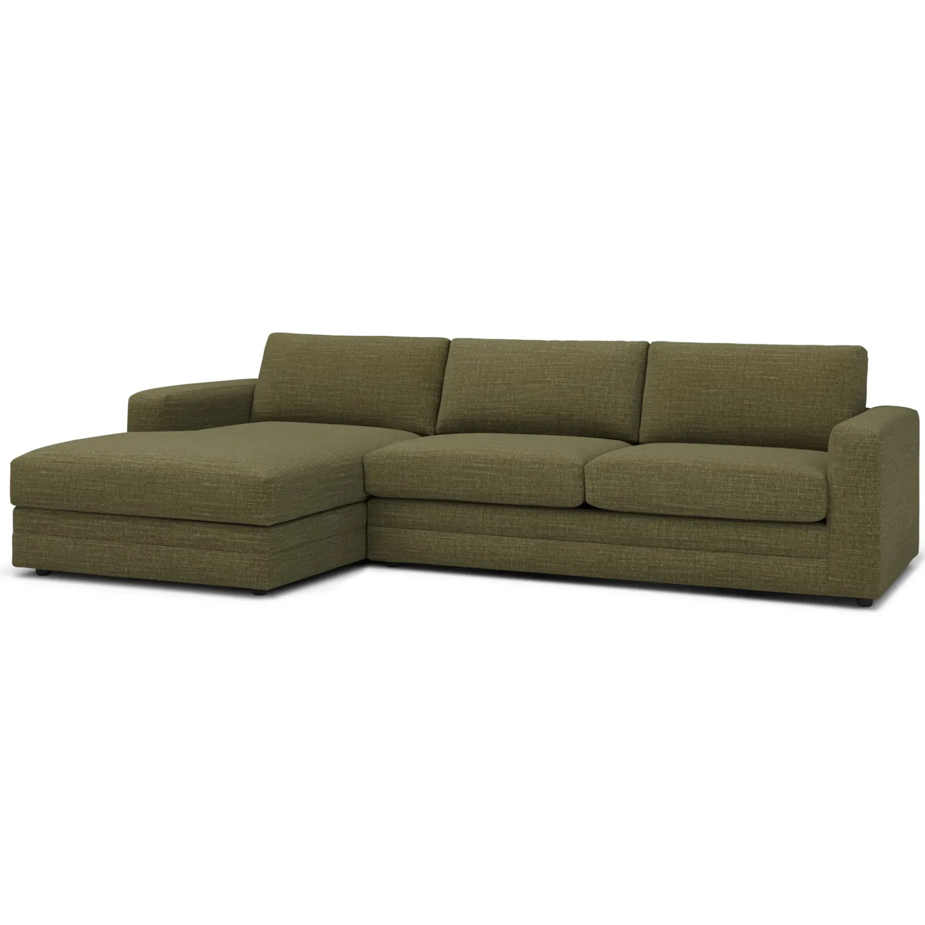 Riley 118" Left Storage Sleeper Sectional - Napa Moss
