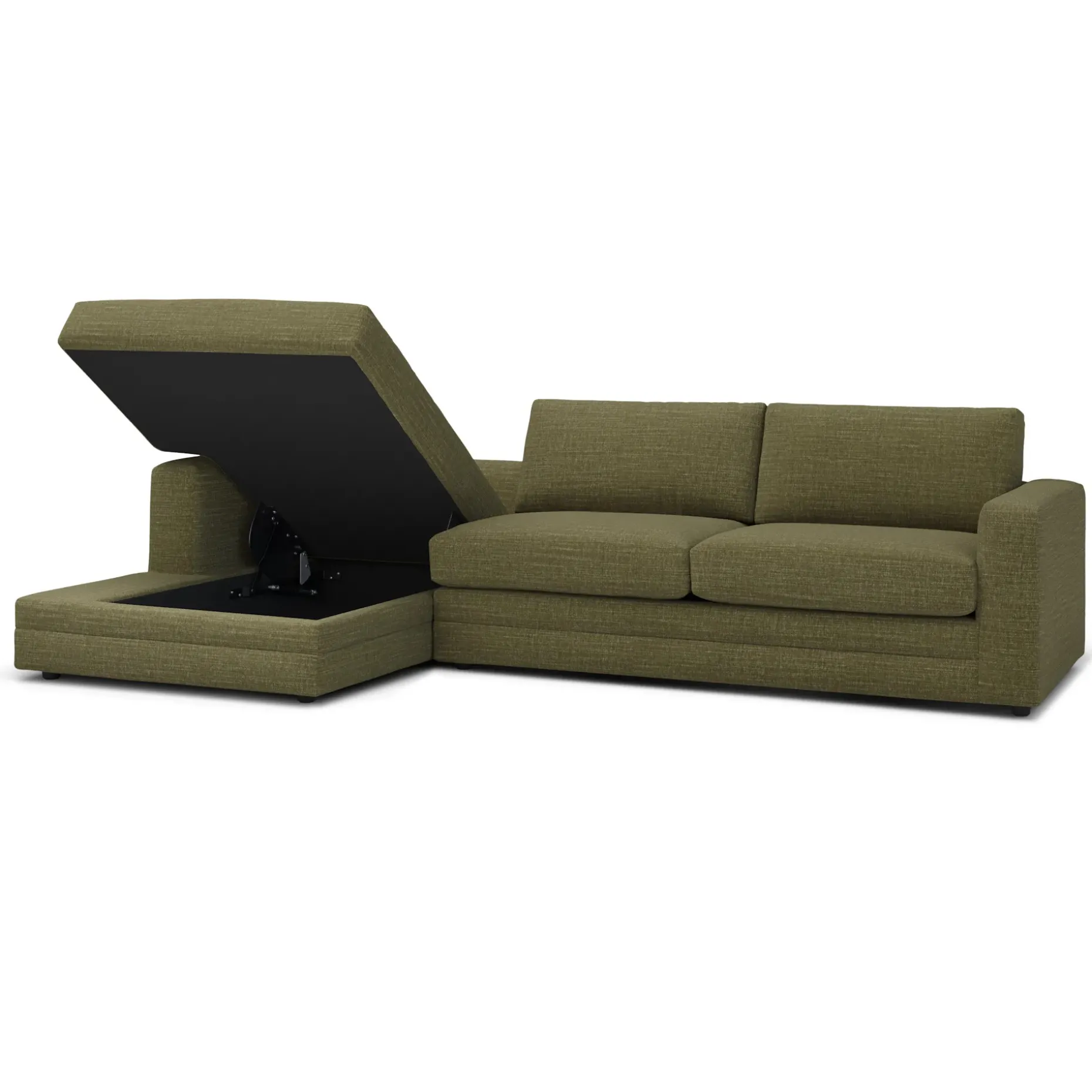 Riley 118" Left Storage Sleeper Sectional - Napa Moss