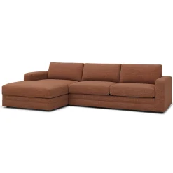 Riley 118" Left Storage Sleeper Sectional - Napa Rust