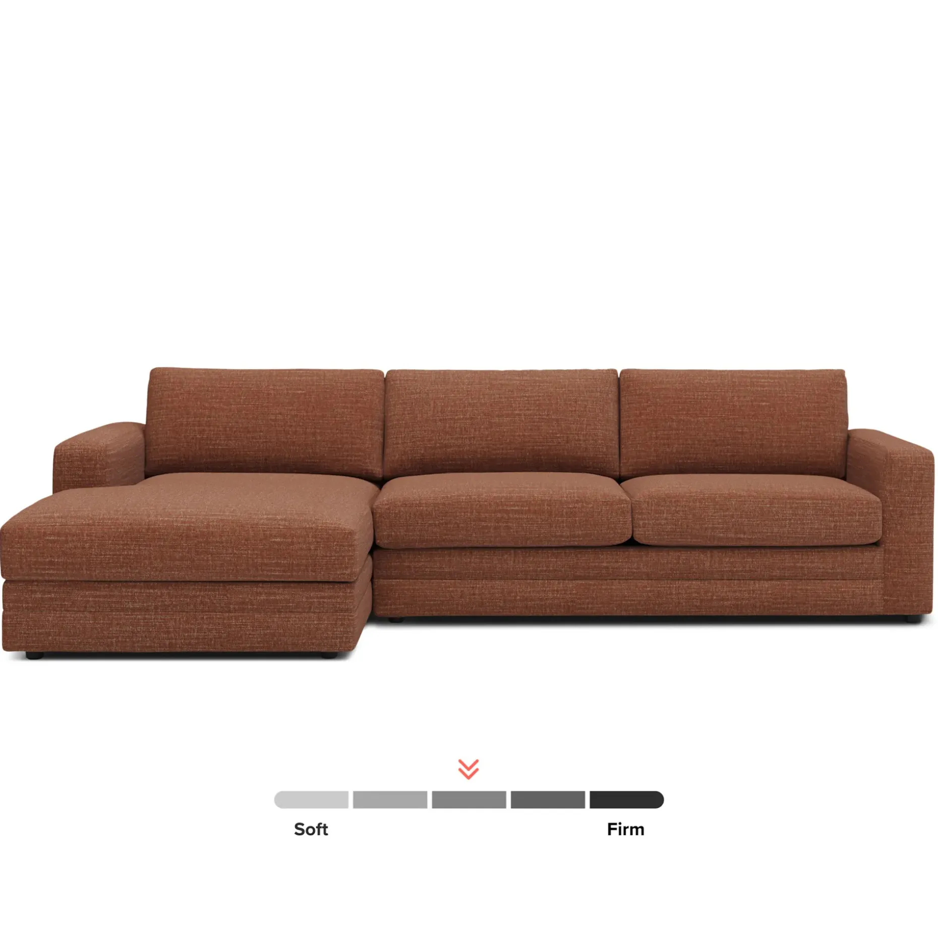 Riley 118" Left Storage Sleeper Sectional - Napa Rust