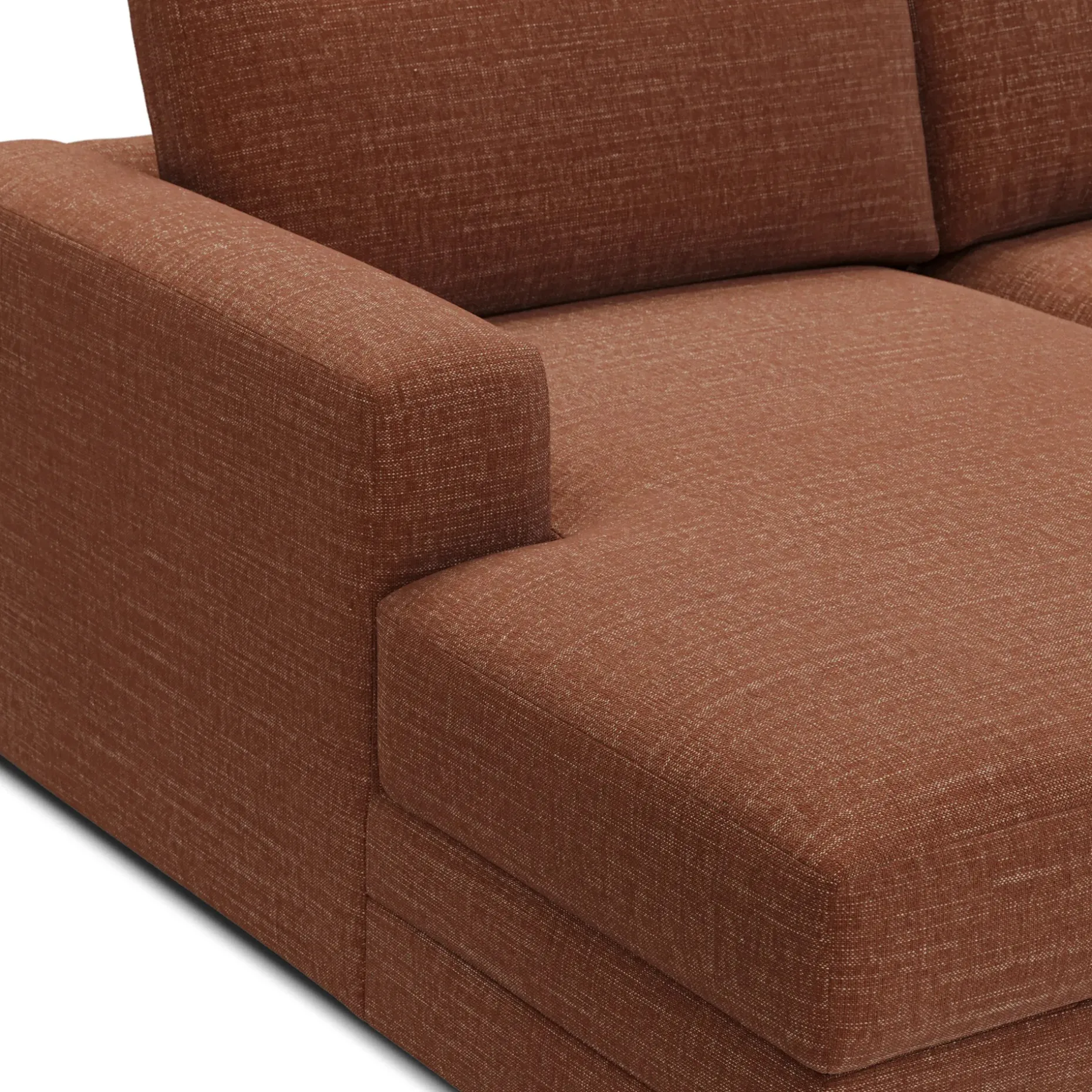 Riley 118" Left Storage Sleeper Sectional - Napa Rust