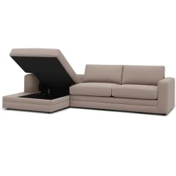Riley 118" Left Storage Sleeper Sectional - Napa Quartz