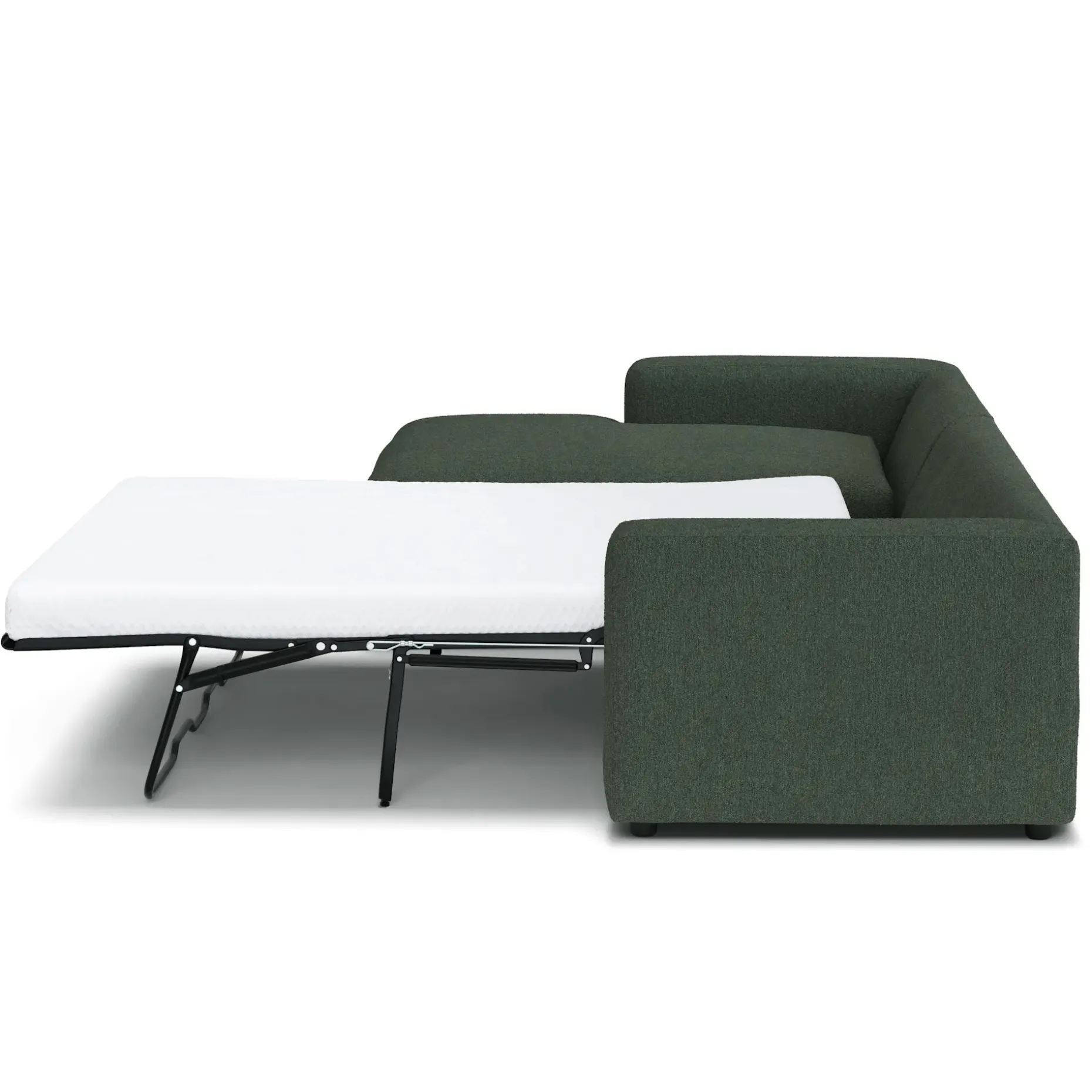 Riley 118" Left Storage Sleeper Sectional - Green Wool Bouclé