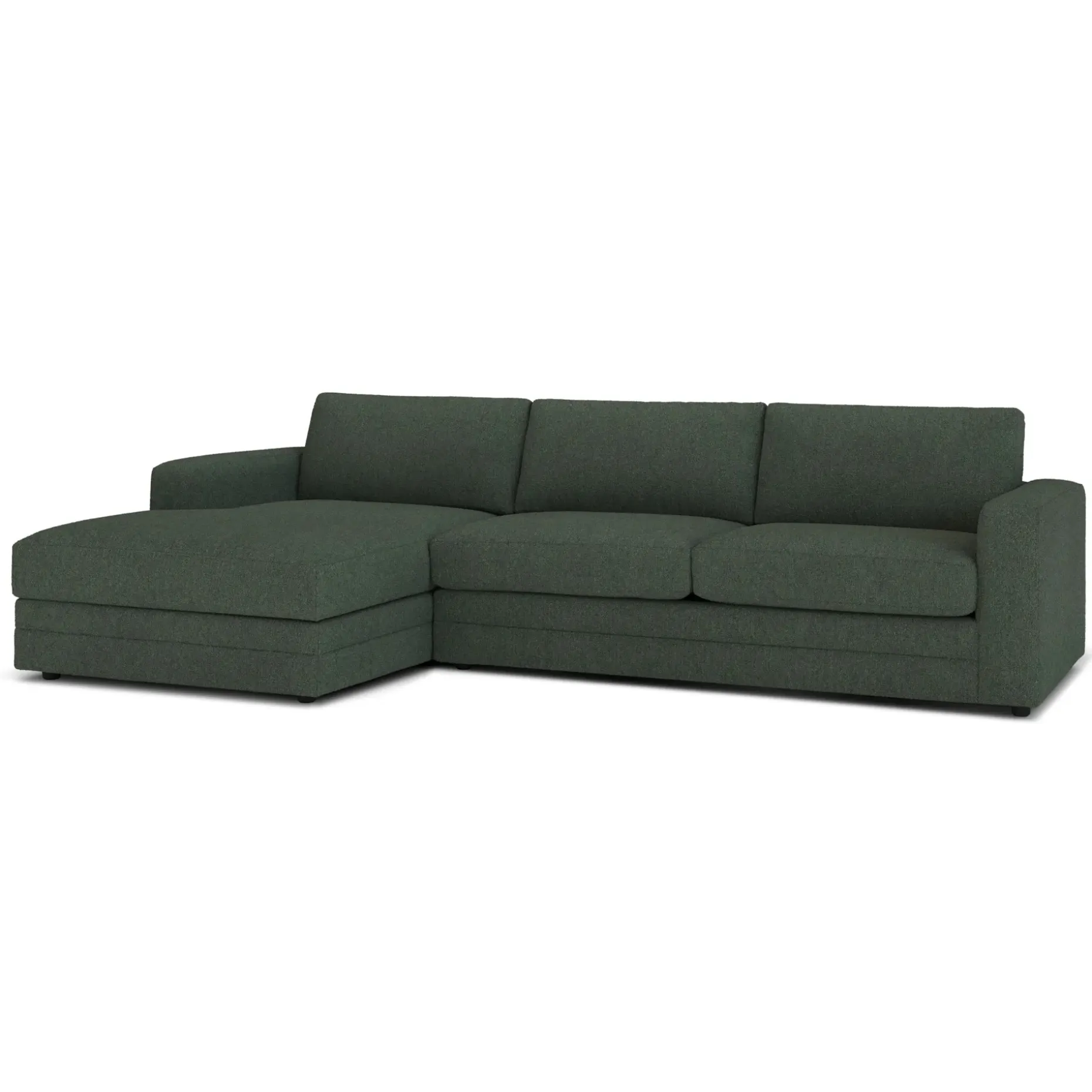 Riley 118" Left Storage Sleeper Sectional - Green Wool Bouclé