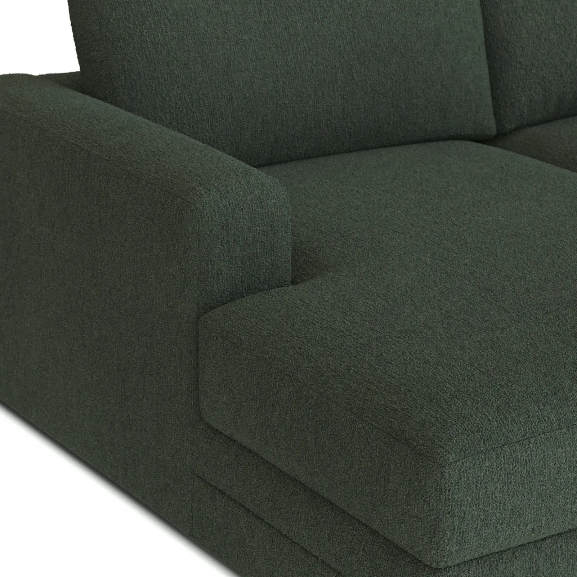 Riley 118" Left Storage Sleeper Sectional - Green Wool Bouclé