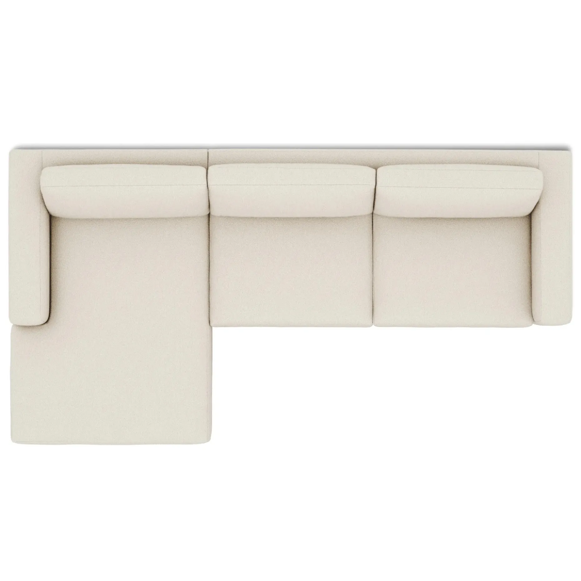 Riley 118" Left Storage Sleeper Sectional - Ivory Wool Bouclé