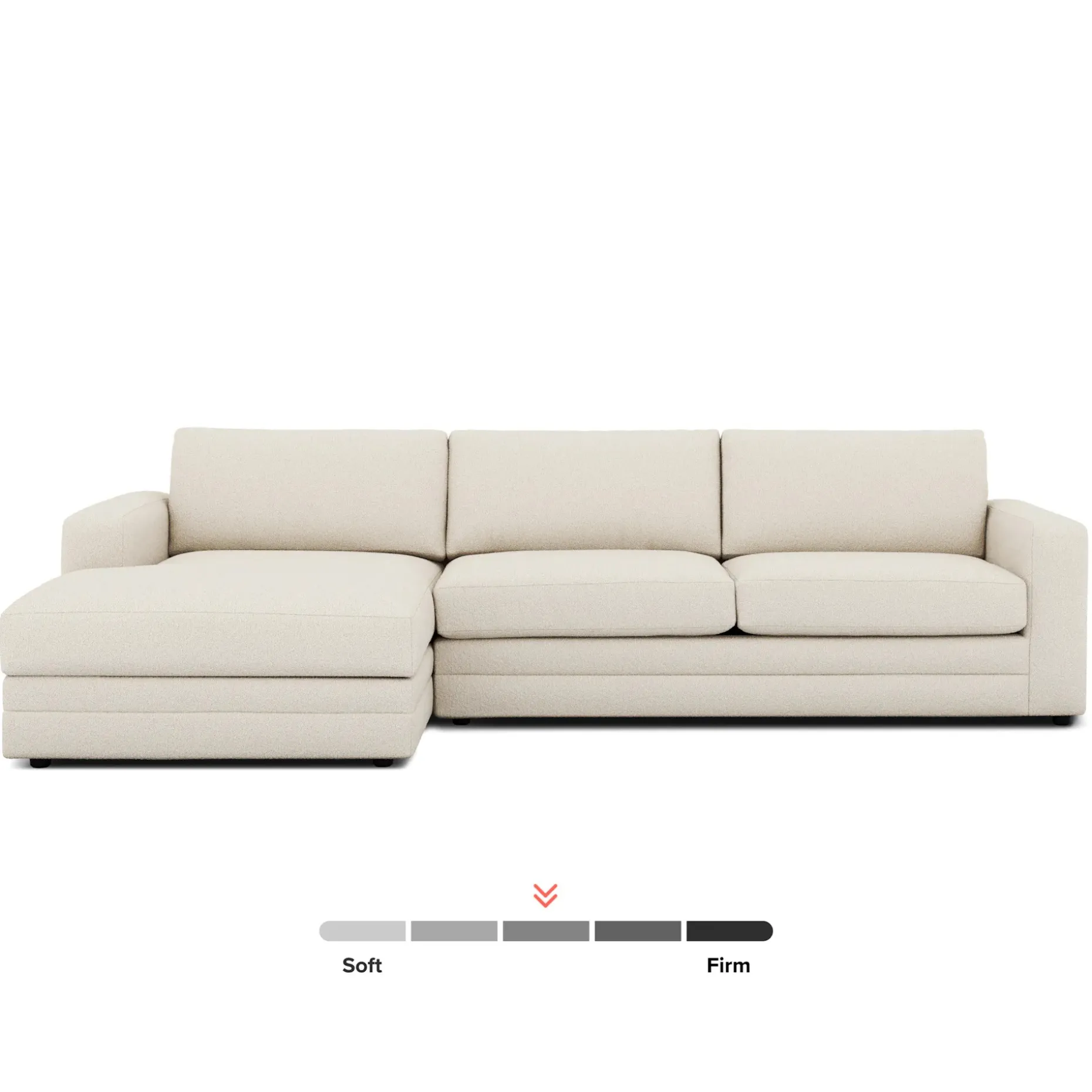 Riley 118" Left Storage Sleeper Sectional - Ivory Wool Bouclé