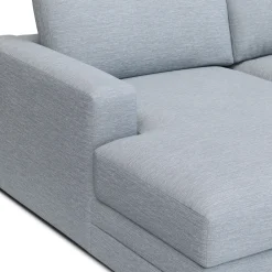 Riley 118" Left Storage Sleeper Sectional - Silver Light Blue
