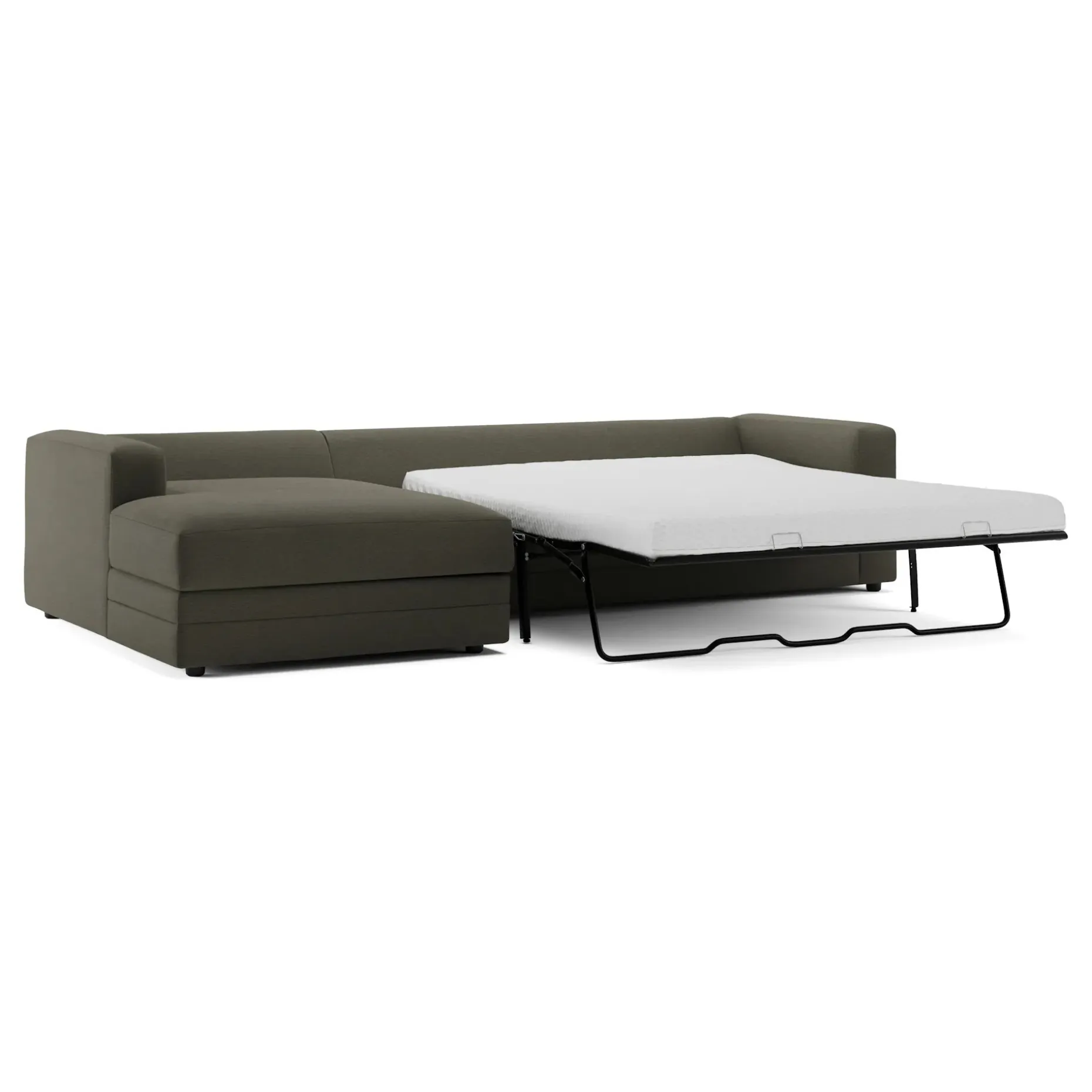 Riley 118" Left Storage Sleeper Sectional - Silver Moss