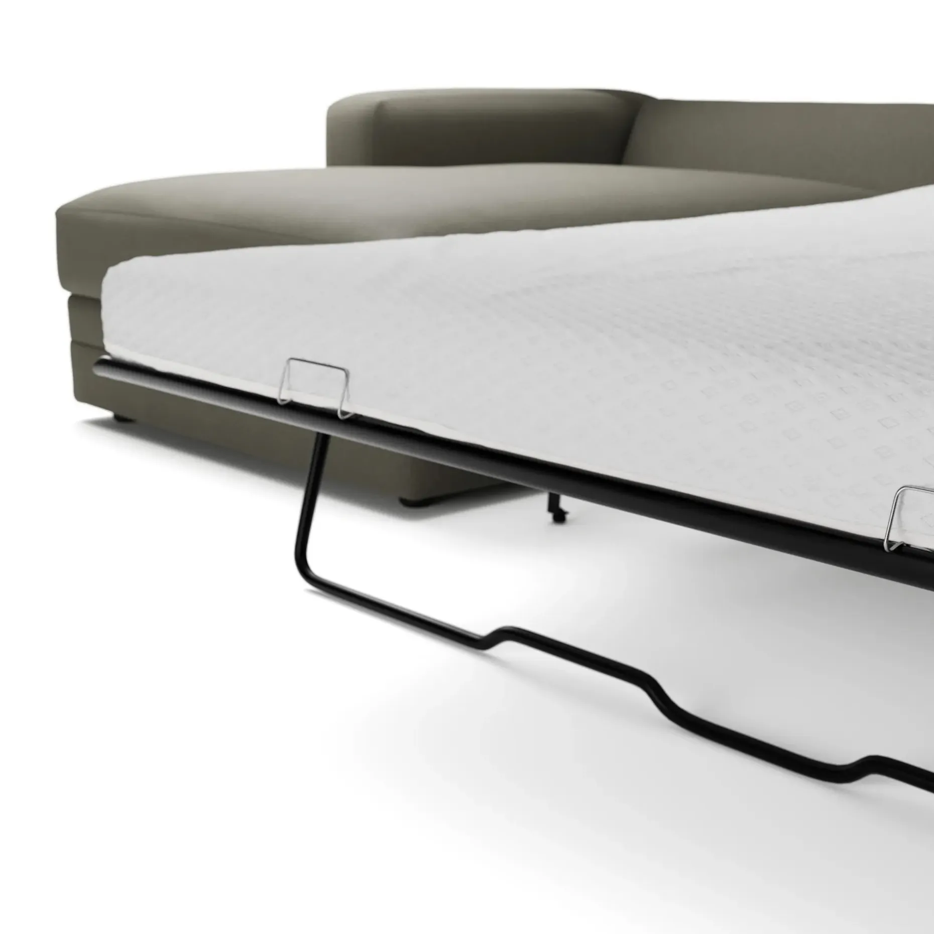 Riley 118" Left Storage Sleeper Sectional - Silver Moss