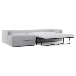 Riley 118" Left Storage Sleeper Sectional - Silver Ivory
