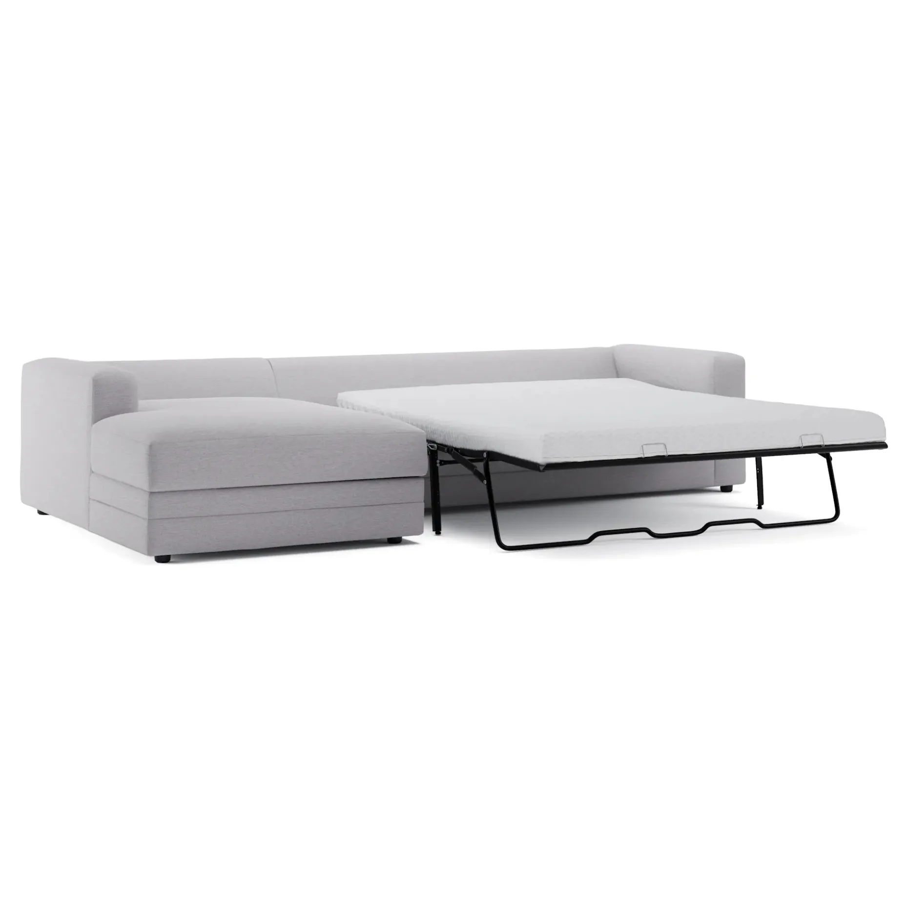 Riley 118" Left Storage Sleeper Sectional - Silver Ivory