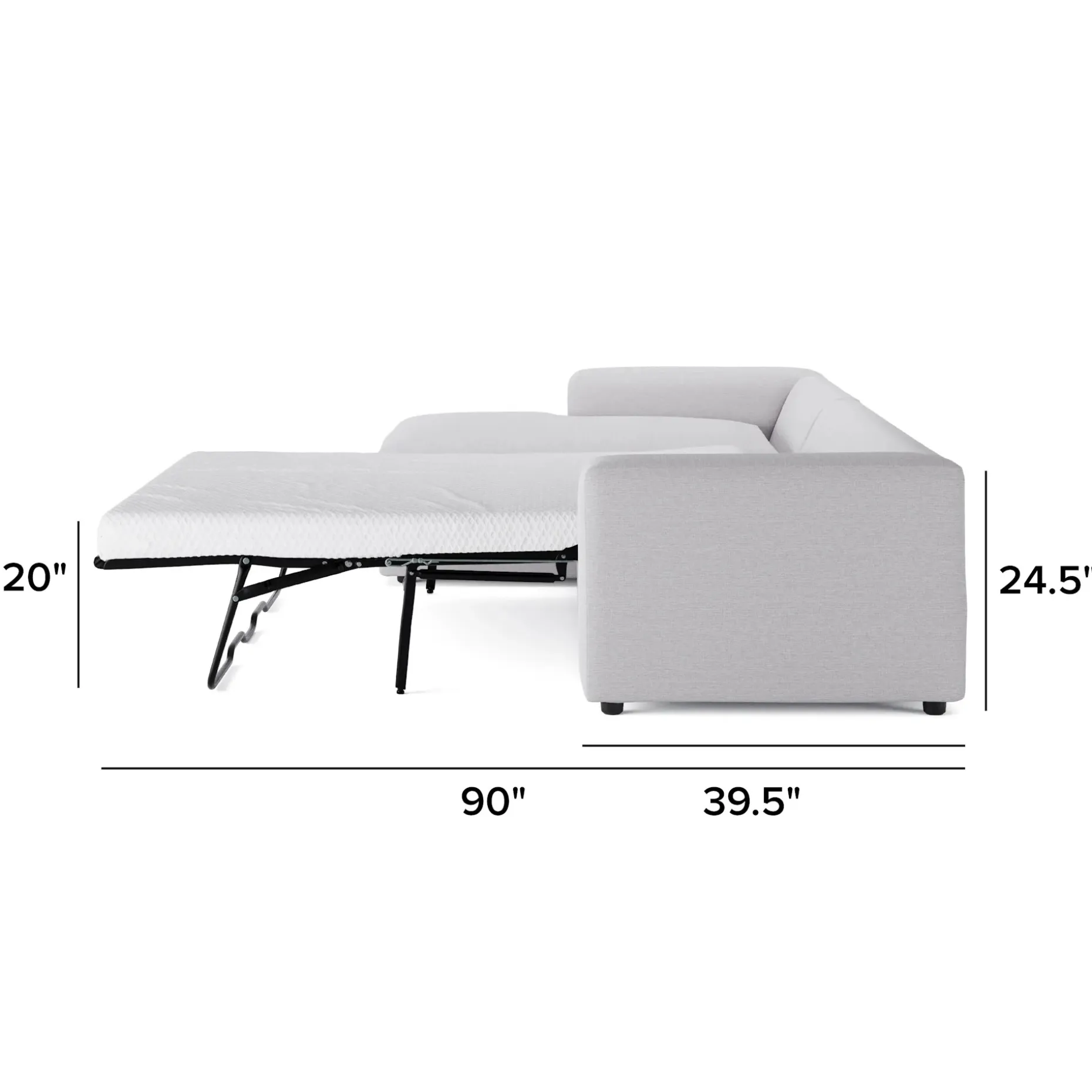 Riley 118" Left Storage Sleeper Sectional - Silver Ivory