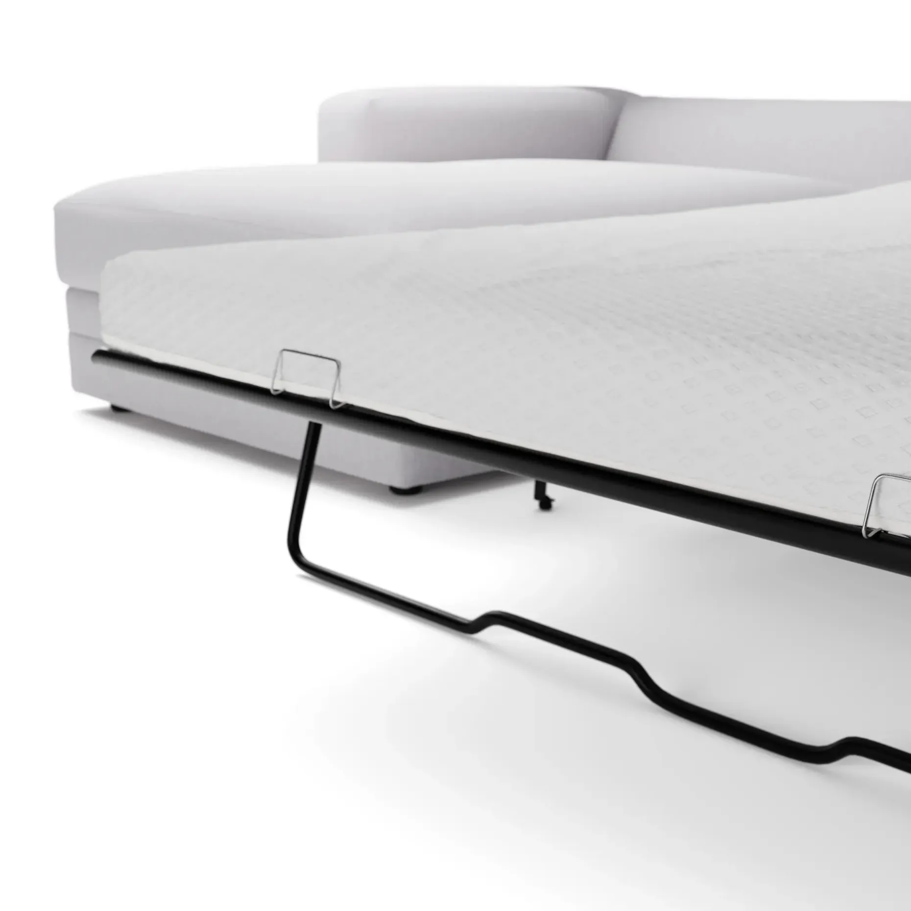 Riley 118" Left Storage Sleeper Sectional - Silver Ivory
