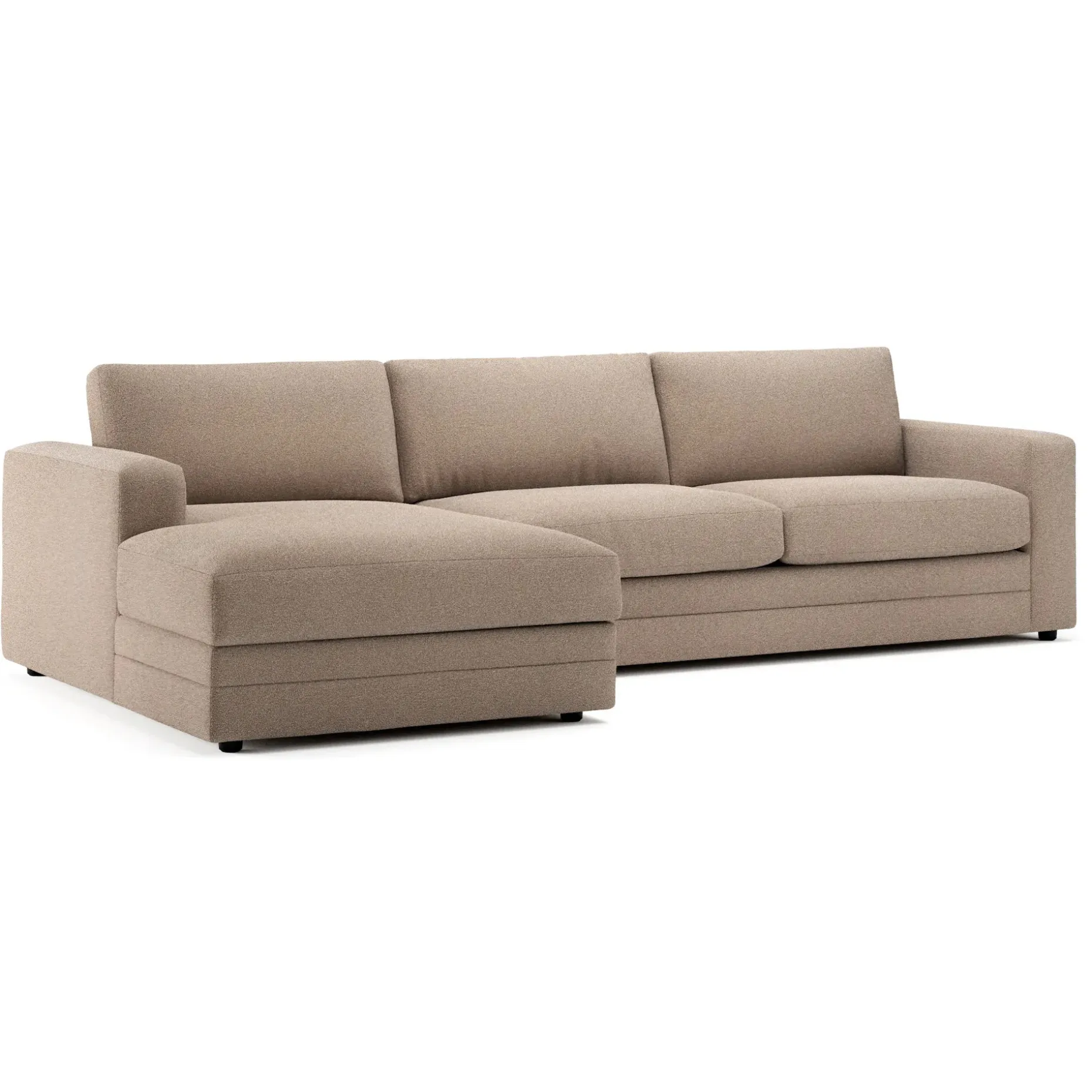 Riley 118" Left Storage Sleeper Sectional - Sandstone Wool Bouclé