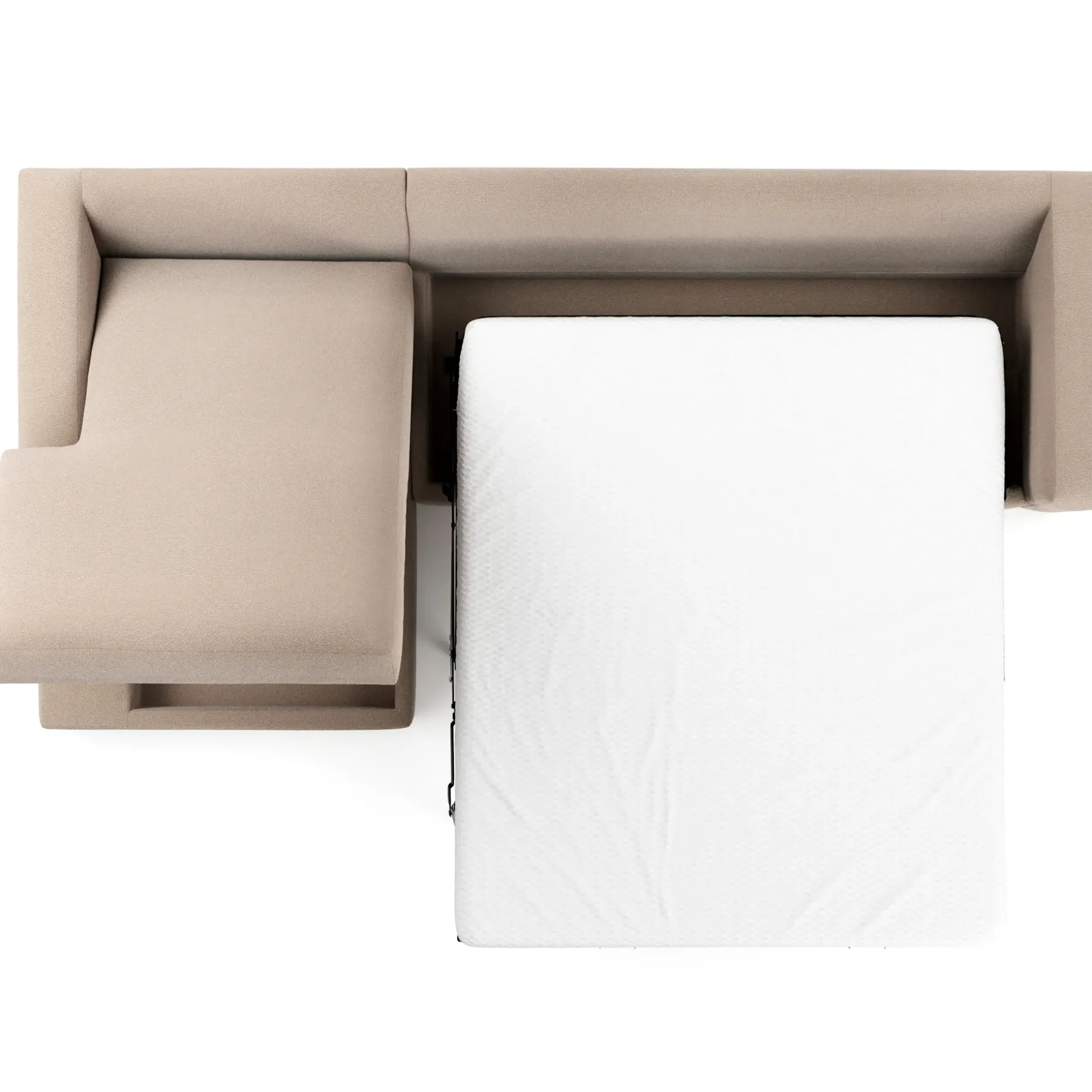 Riley 118" Left Storage Sleeper Sectional - Sandstone Wool Bouclé