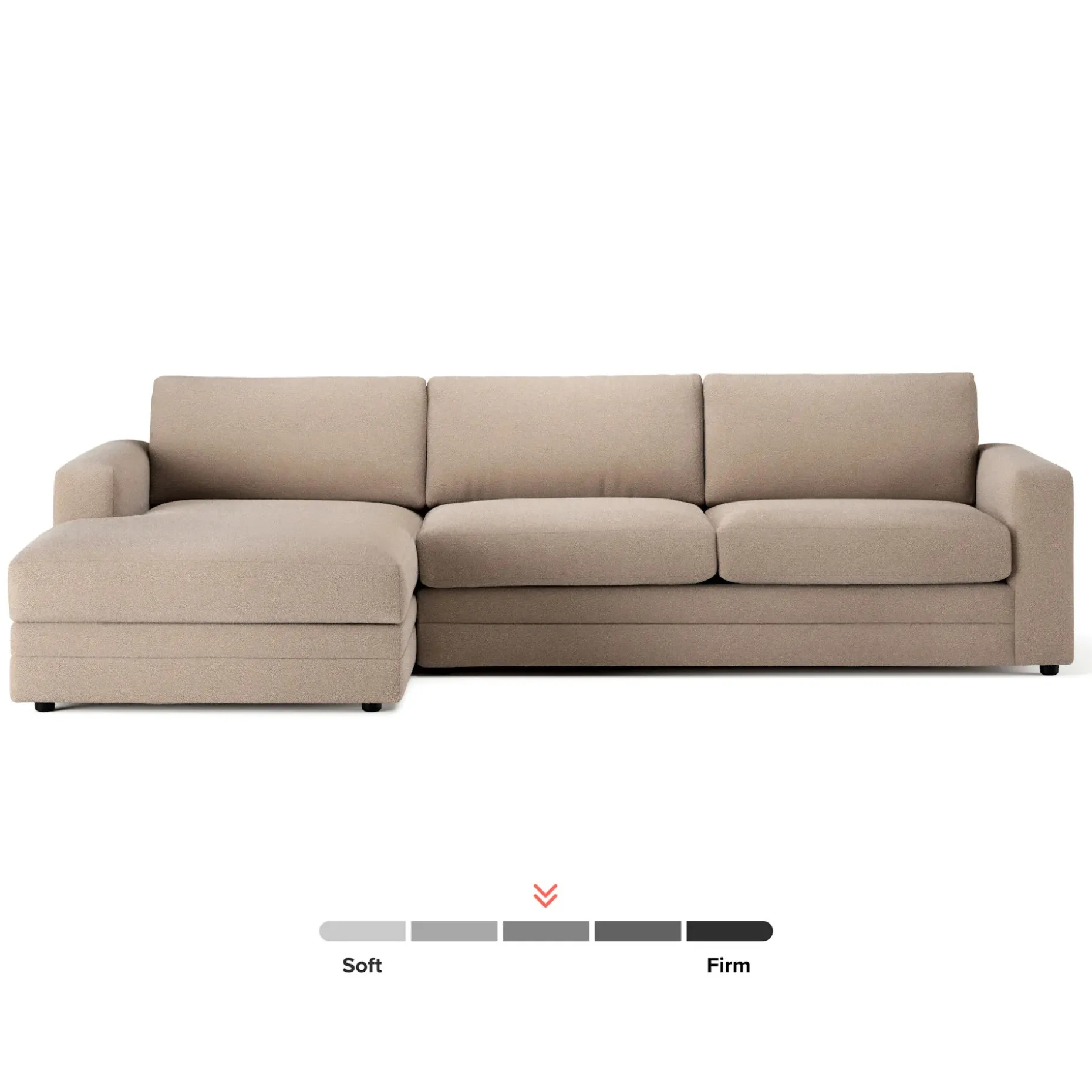 Riley 118" Left Storage Sleeper Sectional - Sandstone Wool Bouclé