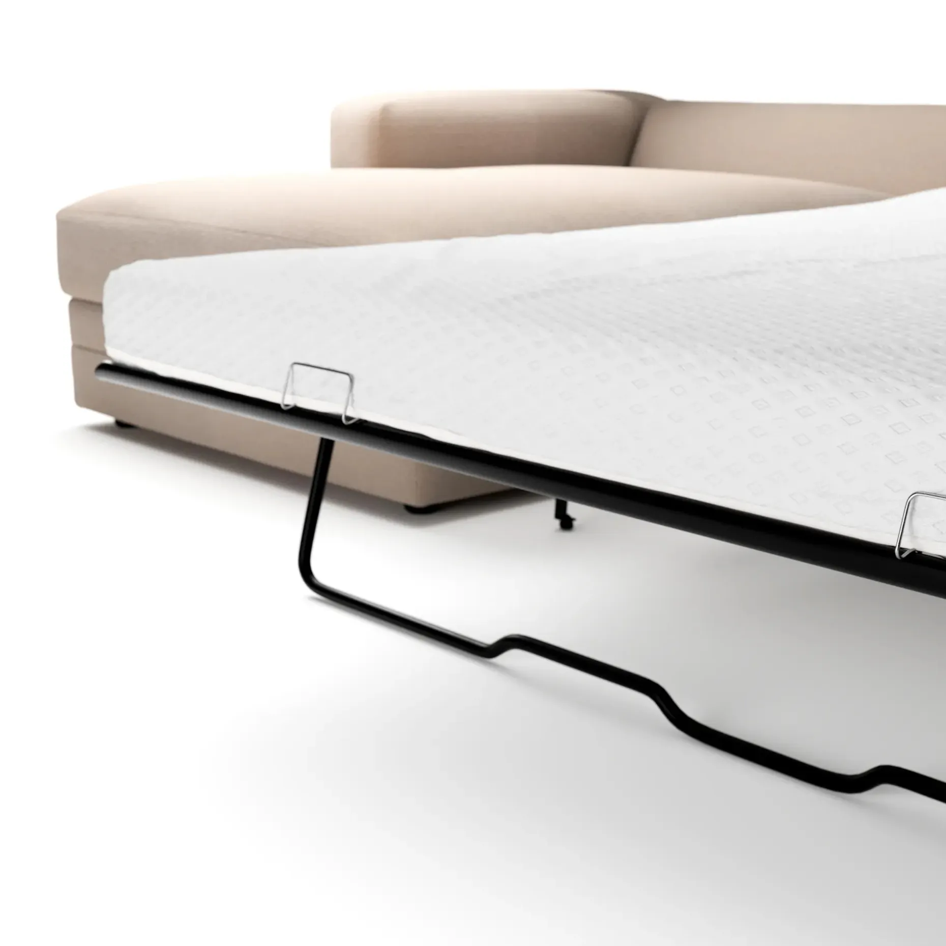 Riley 118" Left Storage Sleeper Sectional - Sandstone Wool Bouclé