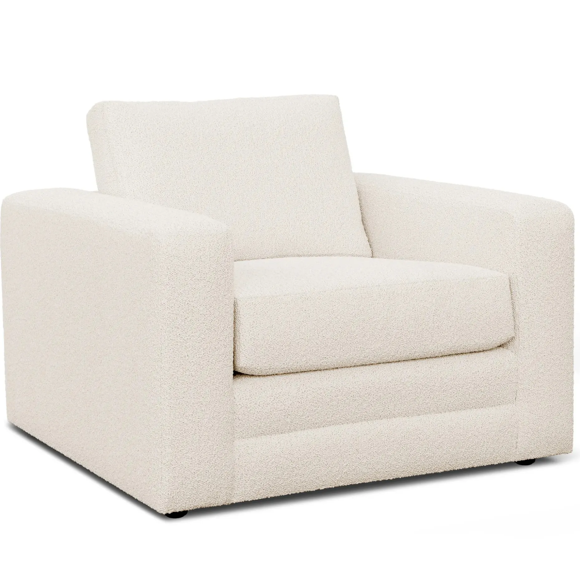 Riley 42" Lounge Chair - Ivory Wool Bouclé