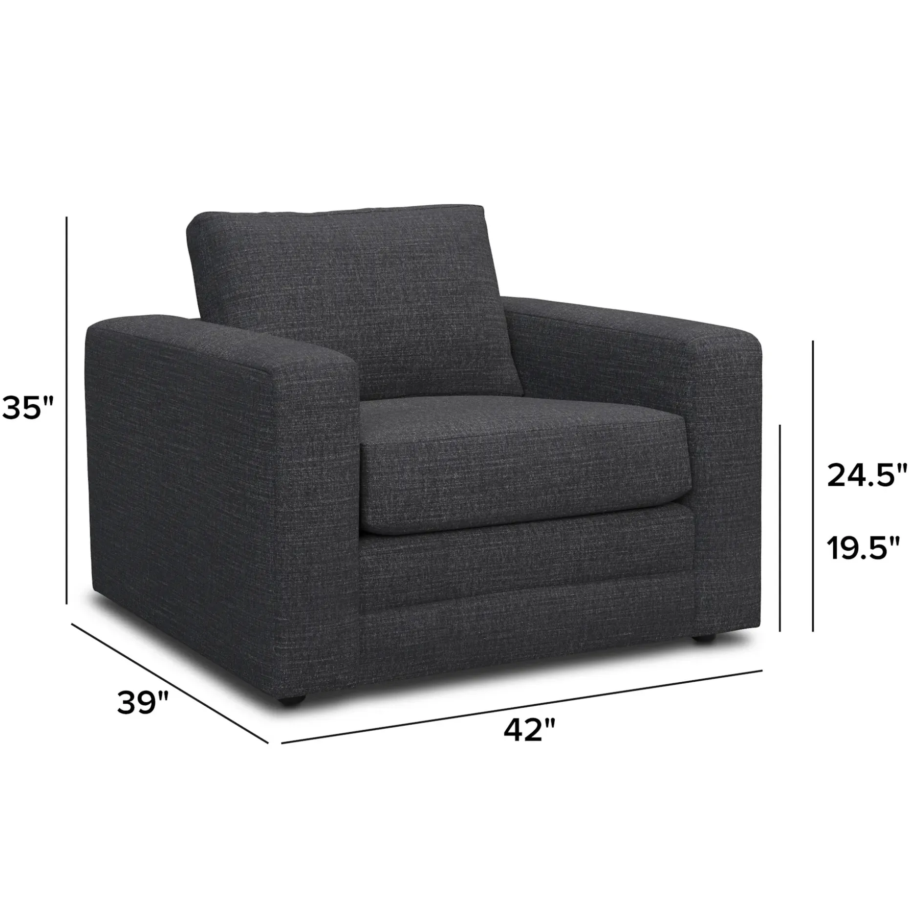 Riley 42" Lounge Chair - Napa Charcoal