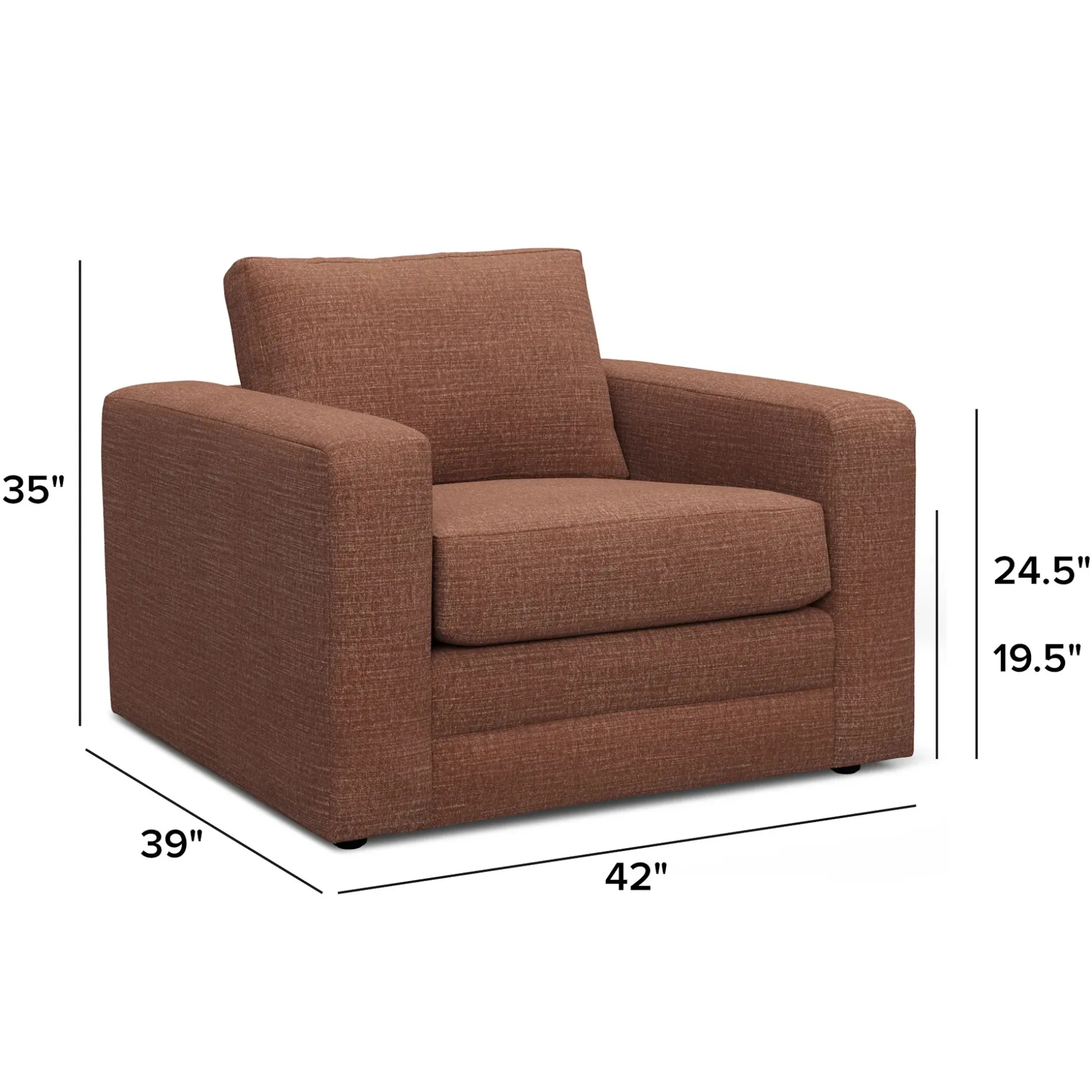 Riley 42" Lounge Chair - Napa Rust
