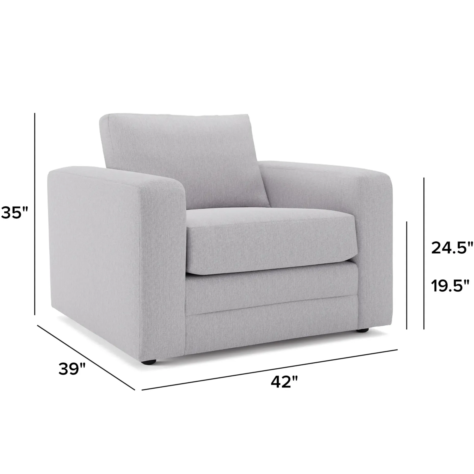 Riley 42" Lounge Chair - Silver Ivory