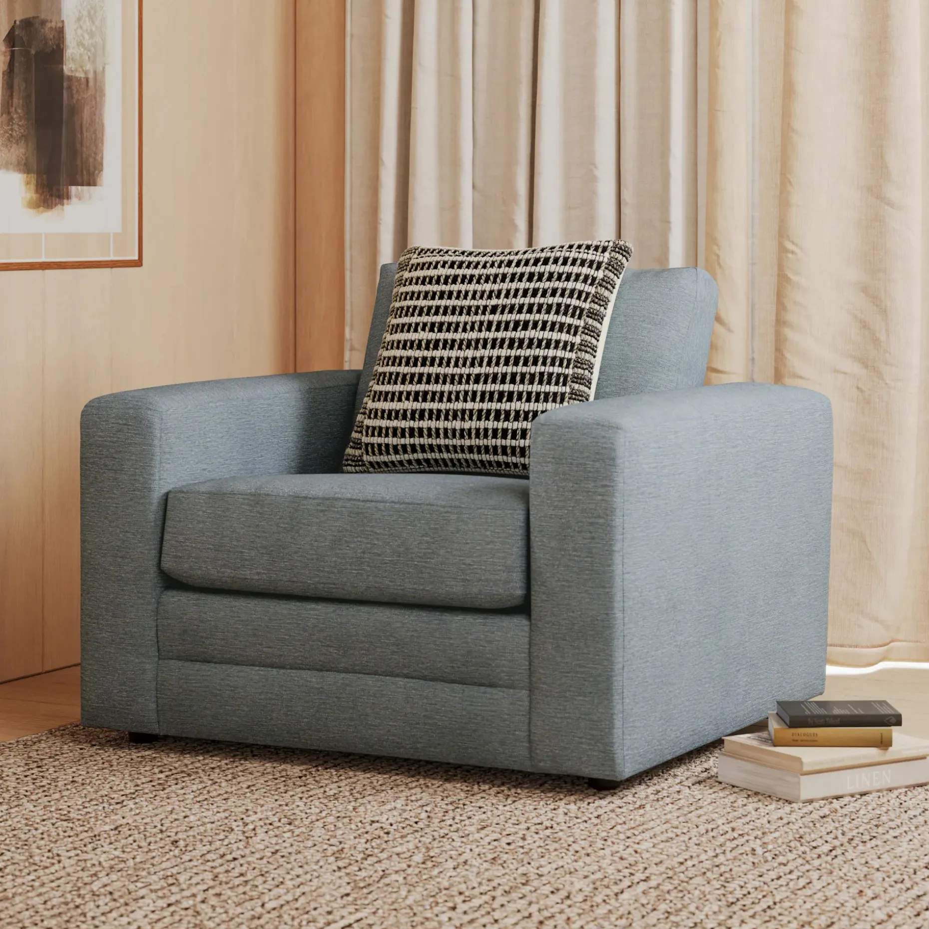 Riley 42" Lounge Chair - Silver Light Blue