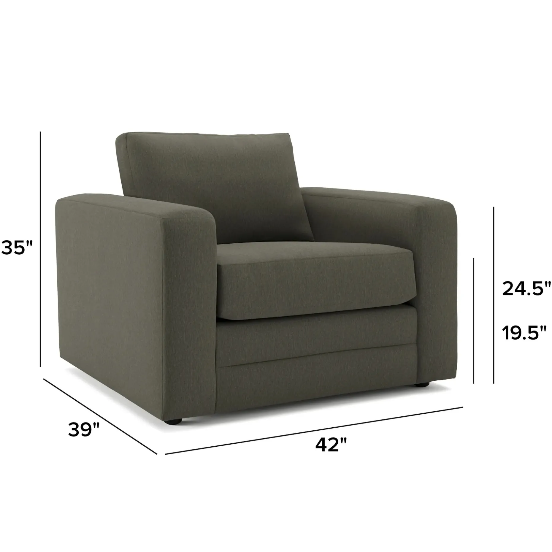 Riley 42" Lounge Chair - Silver Moss
