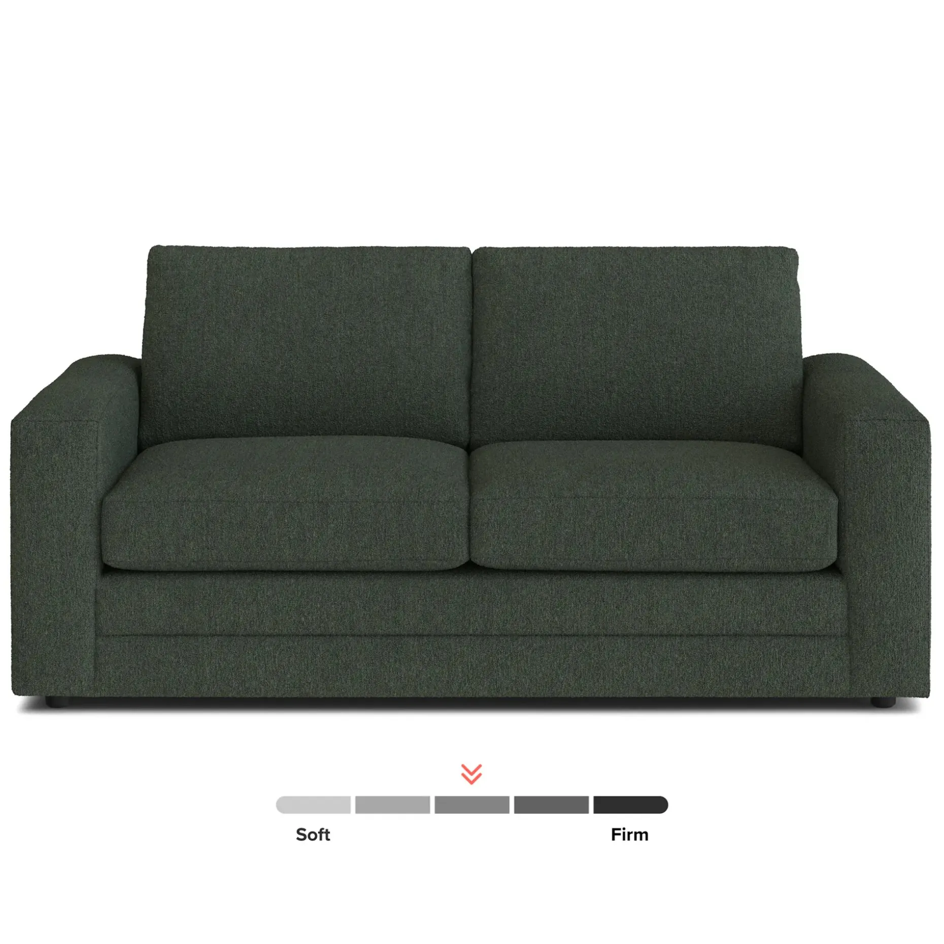 Riley 74" Loveseat - Green Wool Bouclé