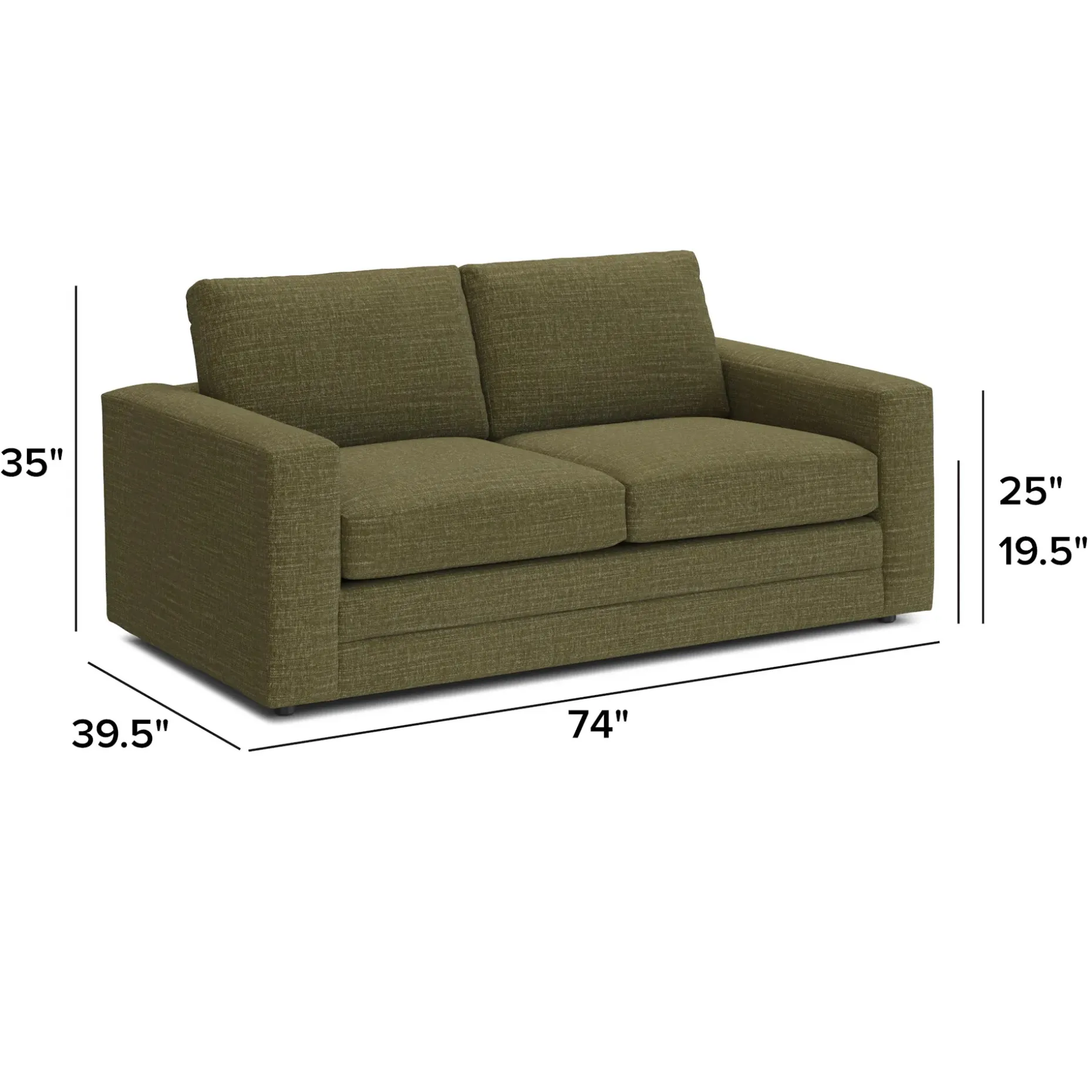 Riley 74" Loveseat - Napa Moss
